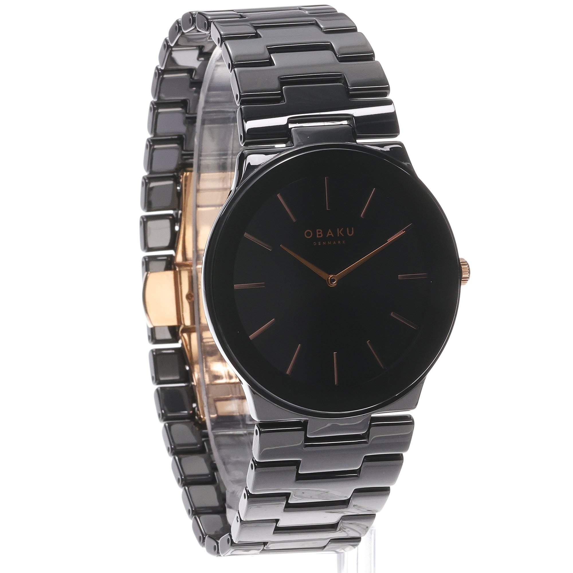 Obaku Denmark V281GXBBCB zegarek czarny klasyczny Męskie bransoleta - miniatura 3