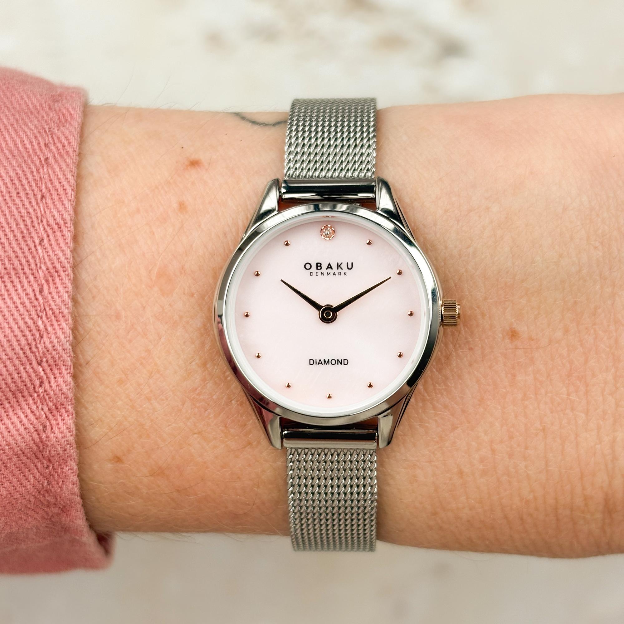 Obaku Denmark V297SXCPMC-PTV zegarek srebrny fashion-modowy Damskie bransoleta