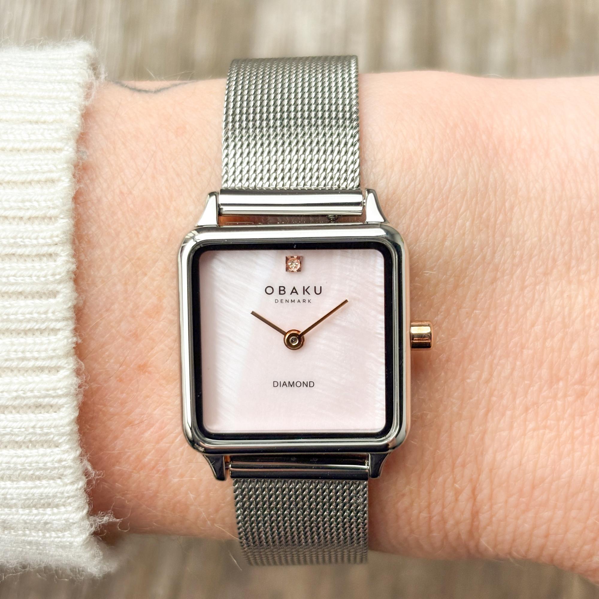 Obaku Denmark V301LXCPMC-PTV zegarek srebrny klasyczny Damskie bransoleta