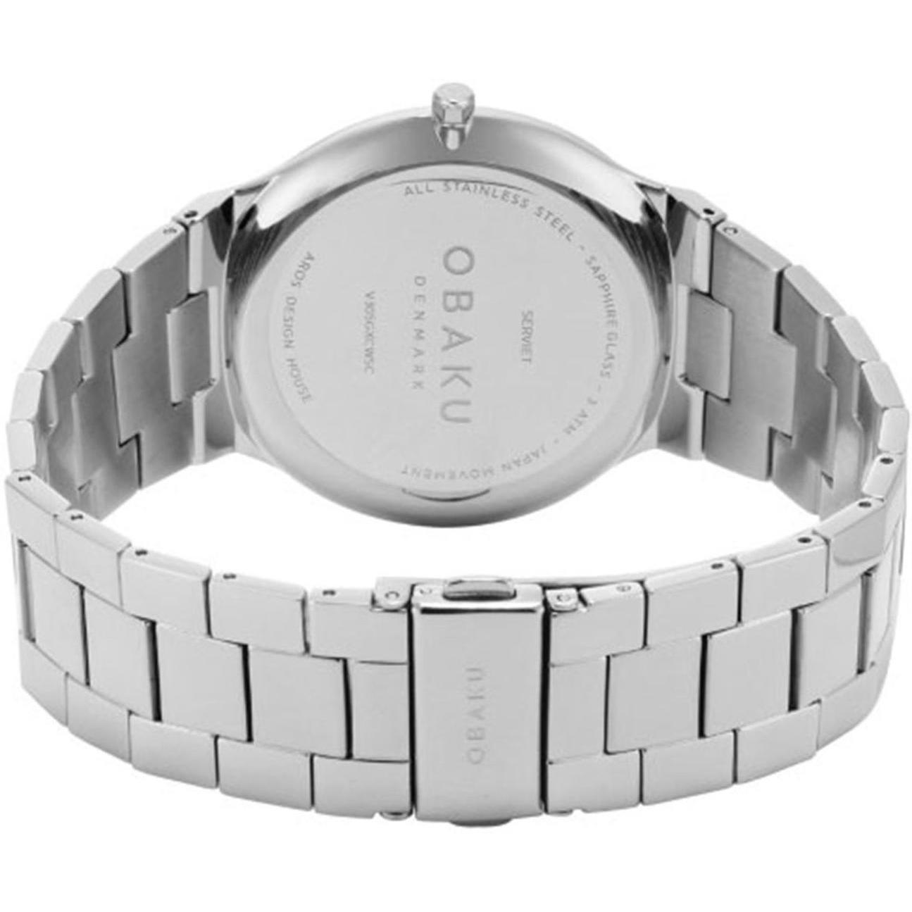 Obaku Denmark V305GXCWSC zegarek srebrny klasyczny Męskie bransoleta - miniatura 5