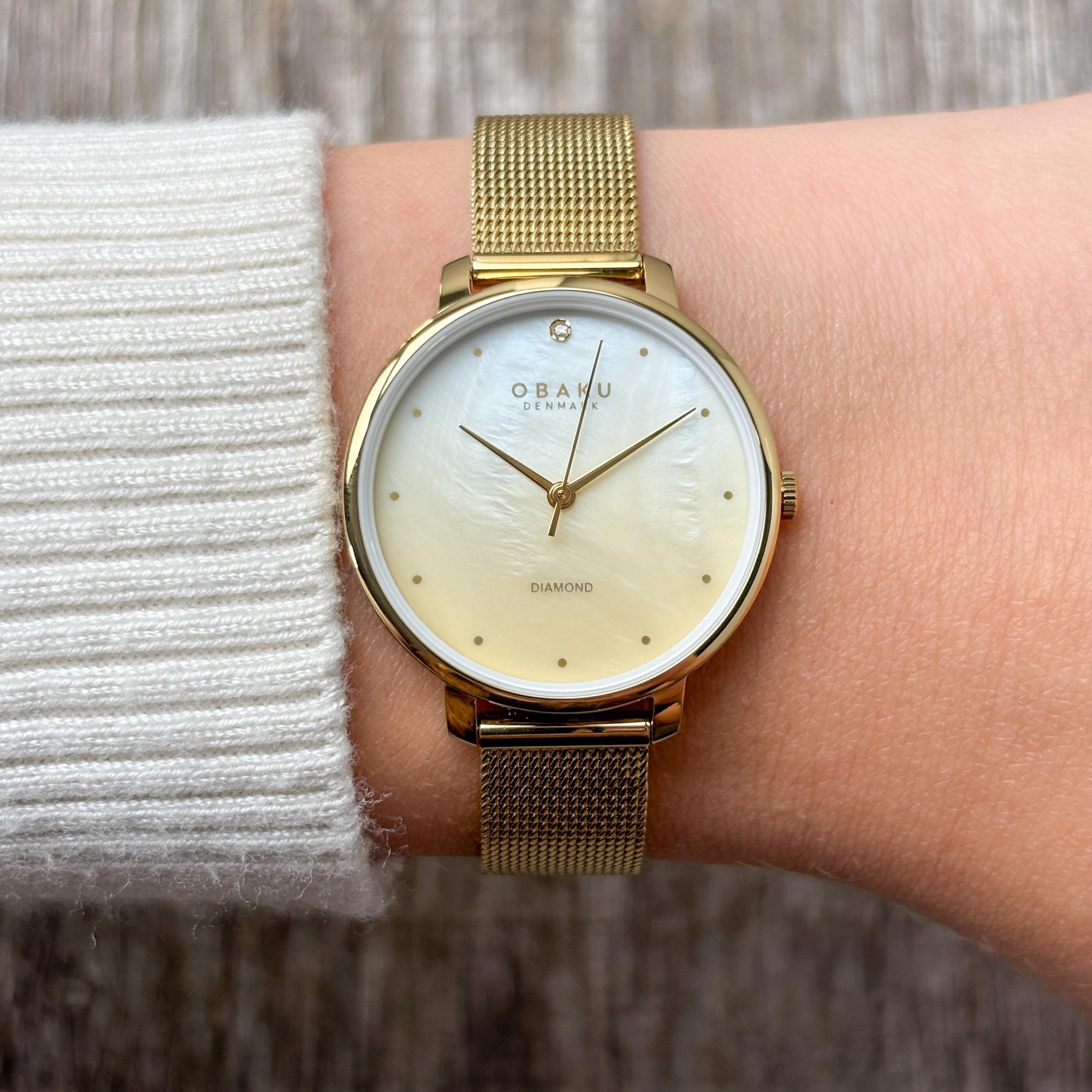 Obaku Denmark V320LXGZMG-DG Damskie Tone - Diamond Gold zegarek damski klasyczny mineralne