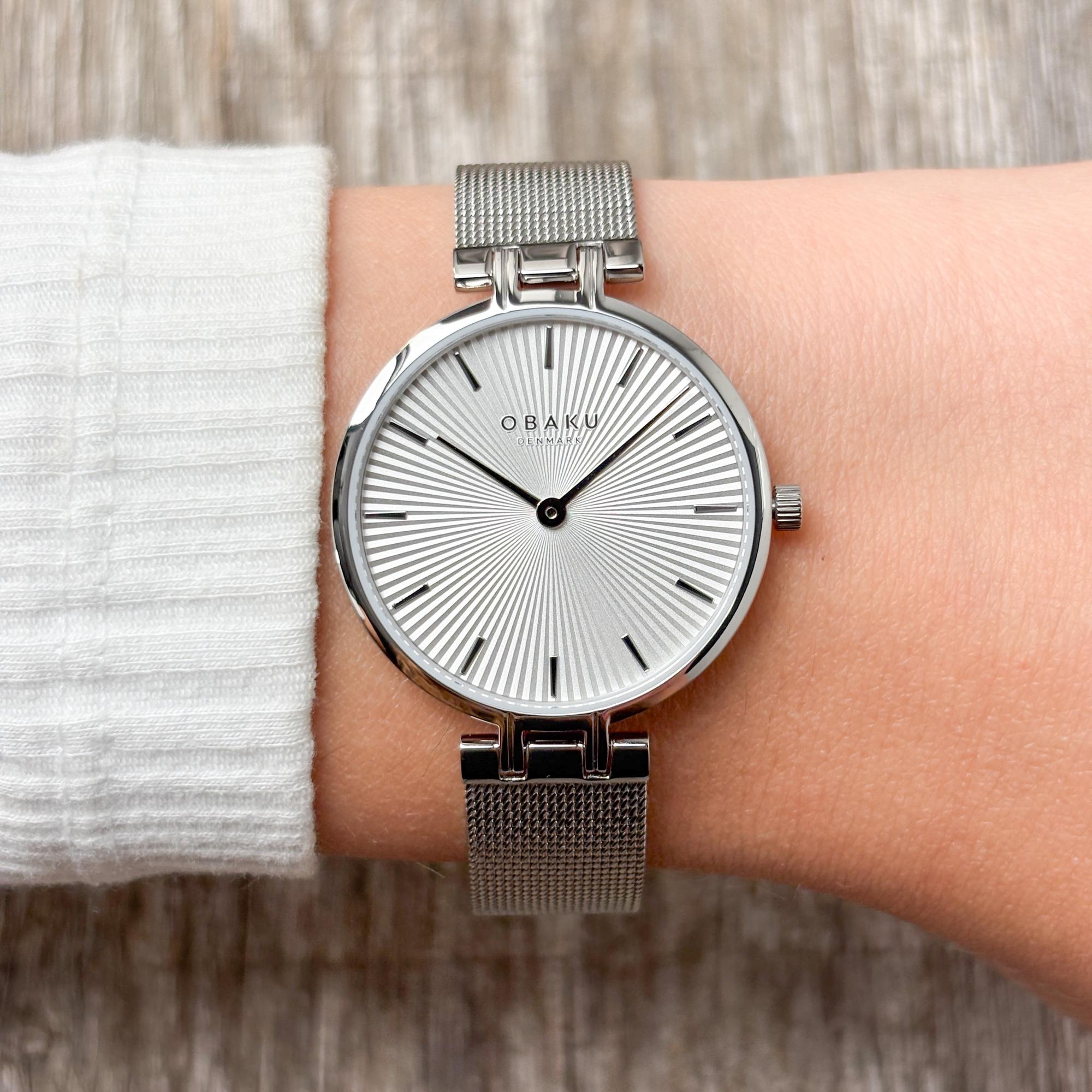 Obaku Denmark V322LXCIMC zegarek srebrny klasyczny Damskie bransoleta