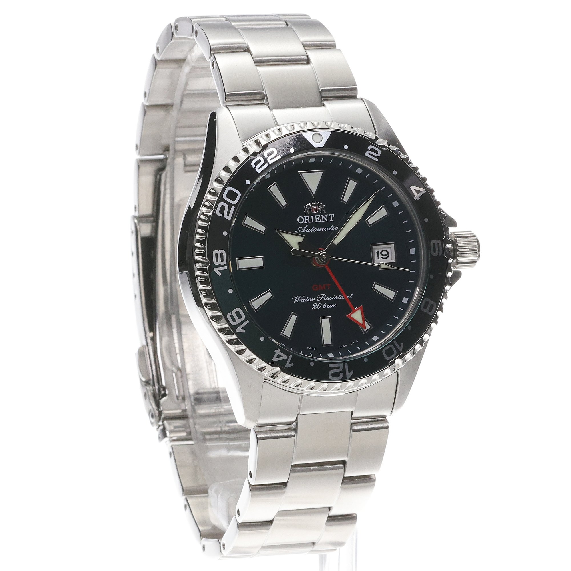 Orient RA-BC0002E30B Mako GMT Męskie klasyczny zegarek srebrny - miniatura 3