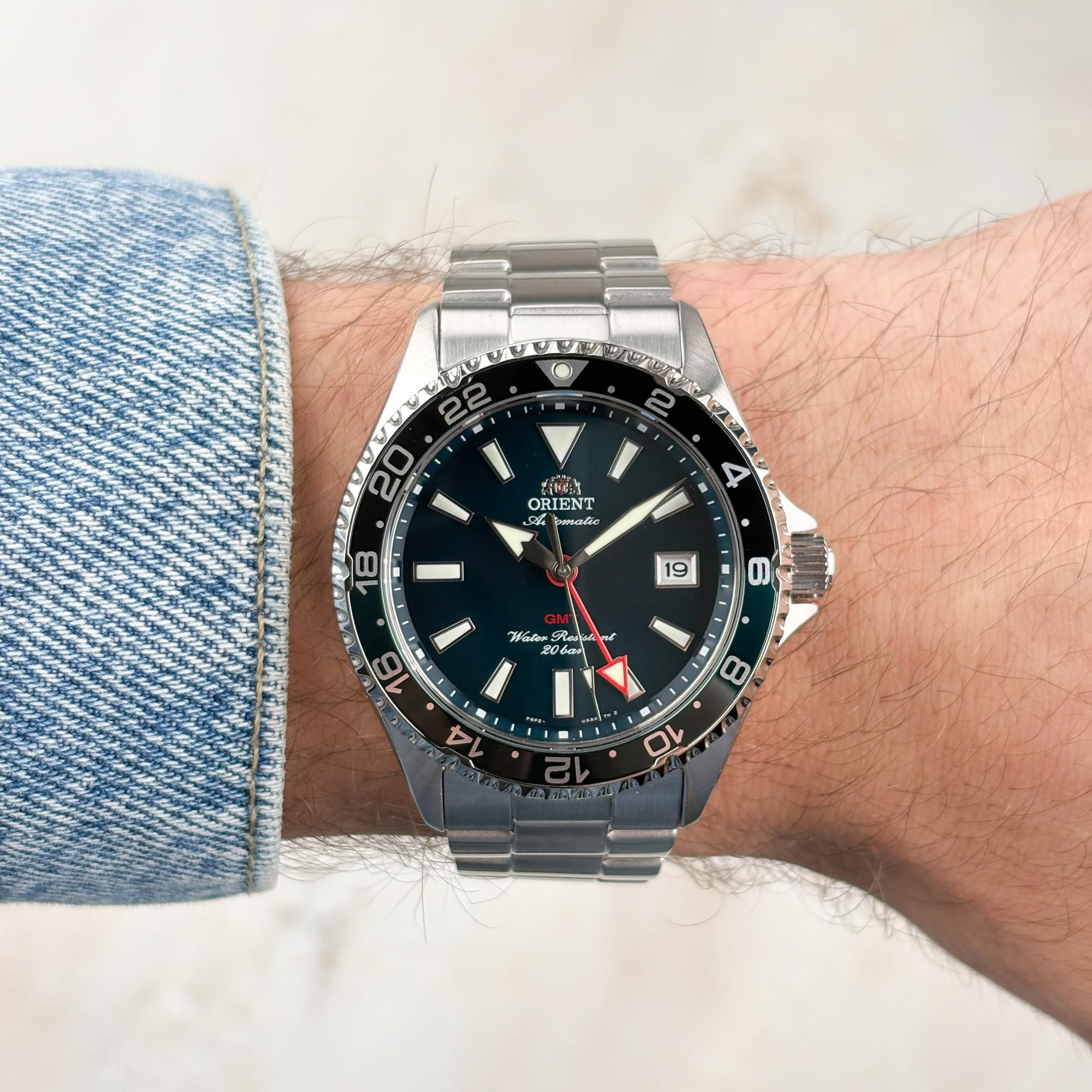 Orient RA-BC0002E30B Męskie Mako GMT zegarek męski klasyczny szafirowe - miniatura 8