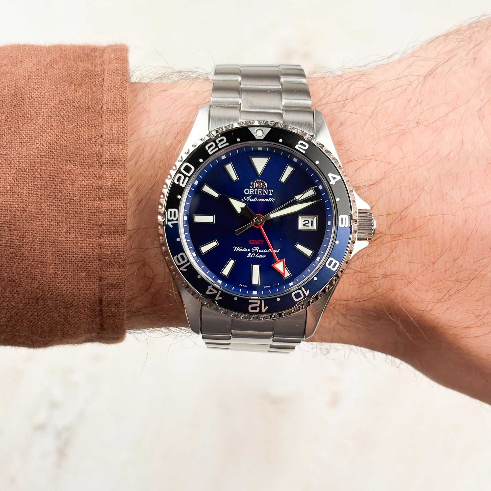 Orient RA-BC0003L30B Męskie Mako GMT zegarek męski klasyczny szafirowe - miniatura 8