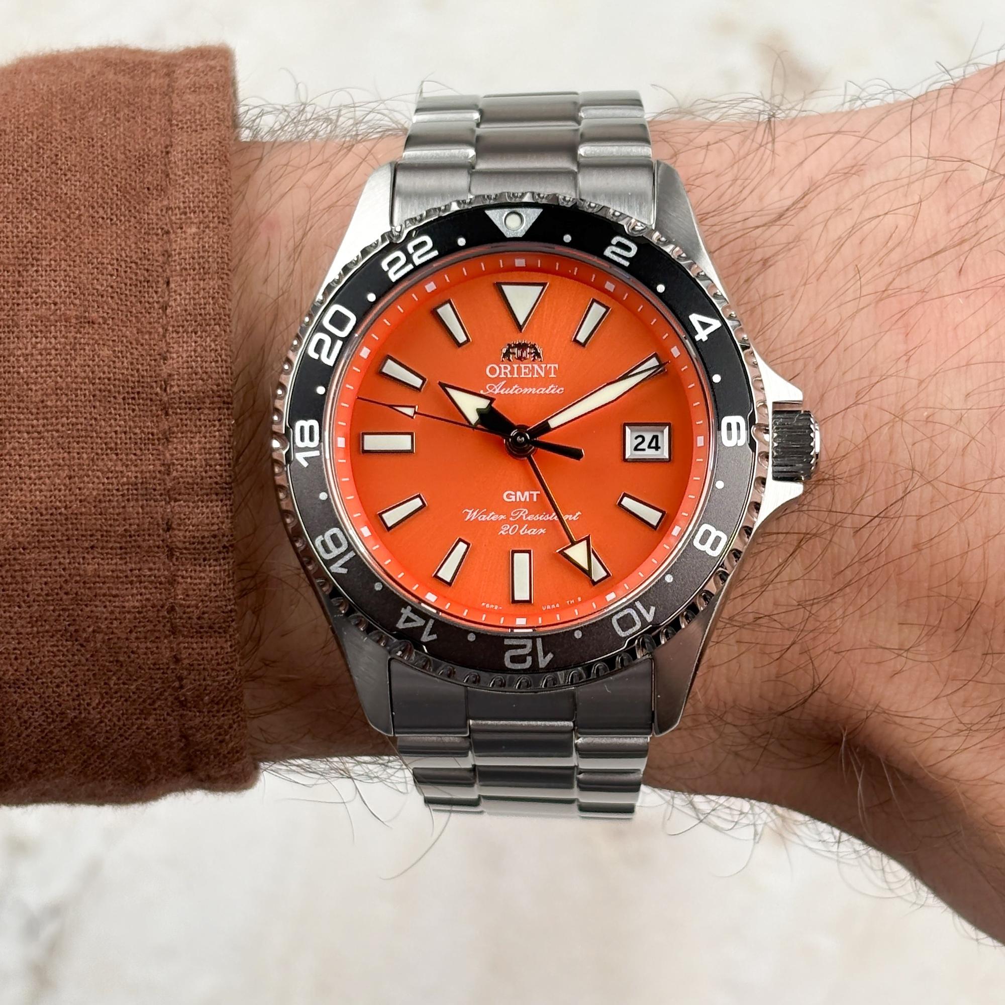 Orient RA-BC0004Y30B Męskie Mako GMT zegarek męski klasyczny szafirowe - miniatura 8