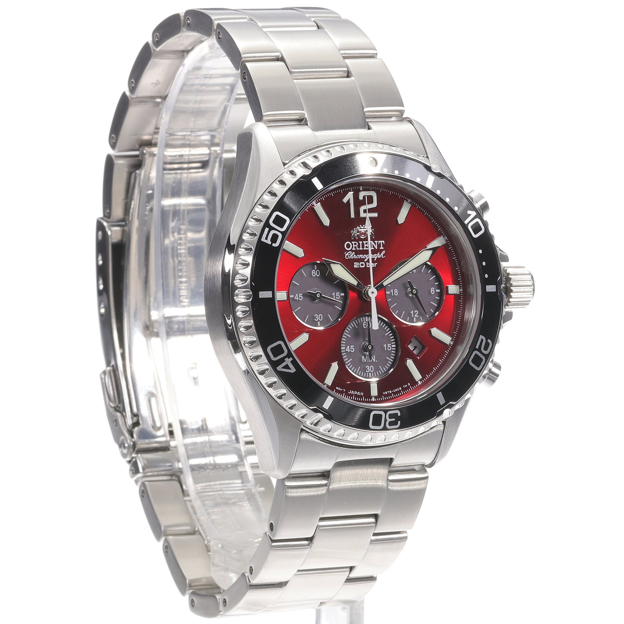 Orient RA-TX0207R10B zegarek srebrny sportowy Sports bransoleta
