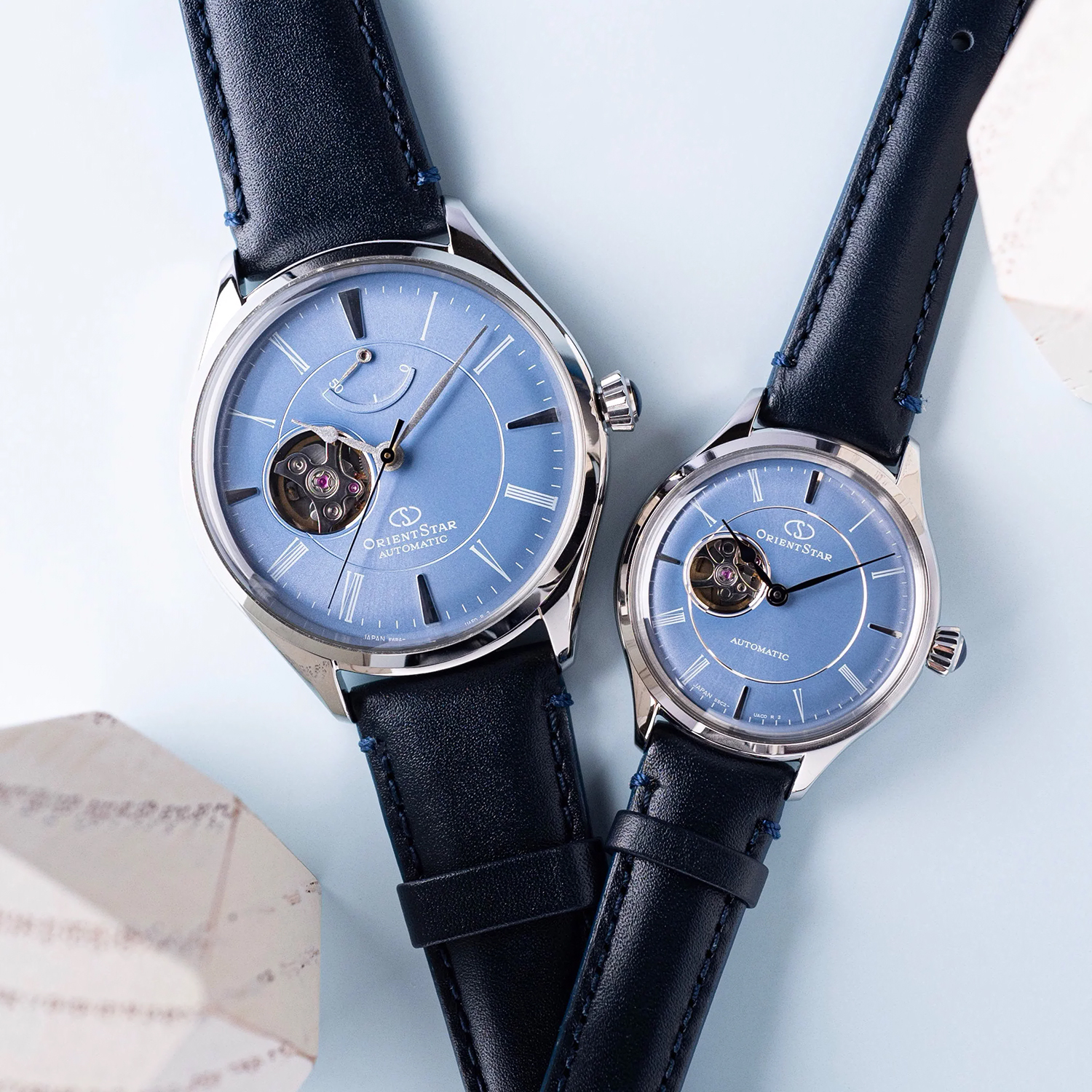 Orient Star RE-ND0012L00B zegarek srebrny klasyczny Open Heart pasek - miniatura 5