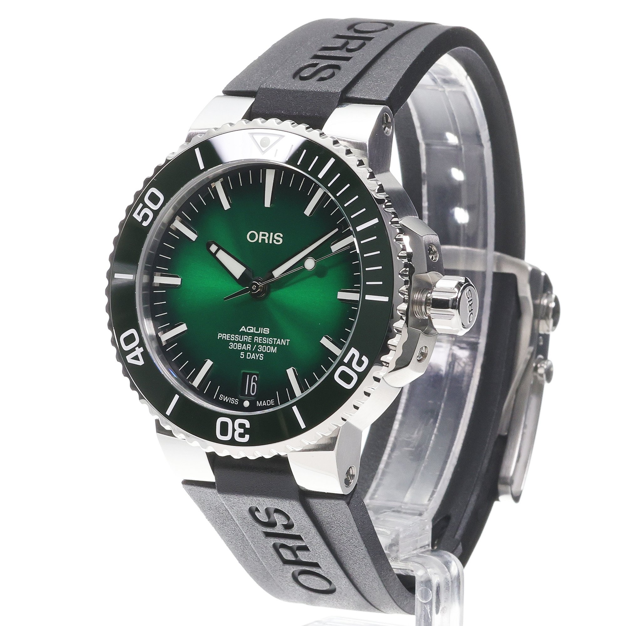 Oris 01 400 7763 4157-07 4 24 74EB zegarek srebrny klasyczny Aquis pasek - miniatura 2