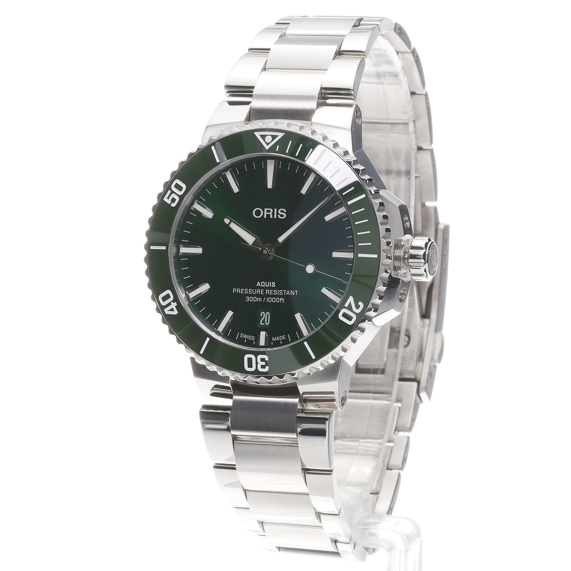 Oris 01 733 7787 4157-07 8 22 04PEB Aquis AQUIS DATE zegarek męski klasyczny szafirowe - miniatura 2