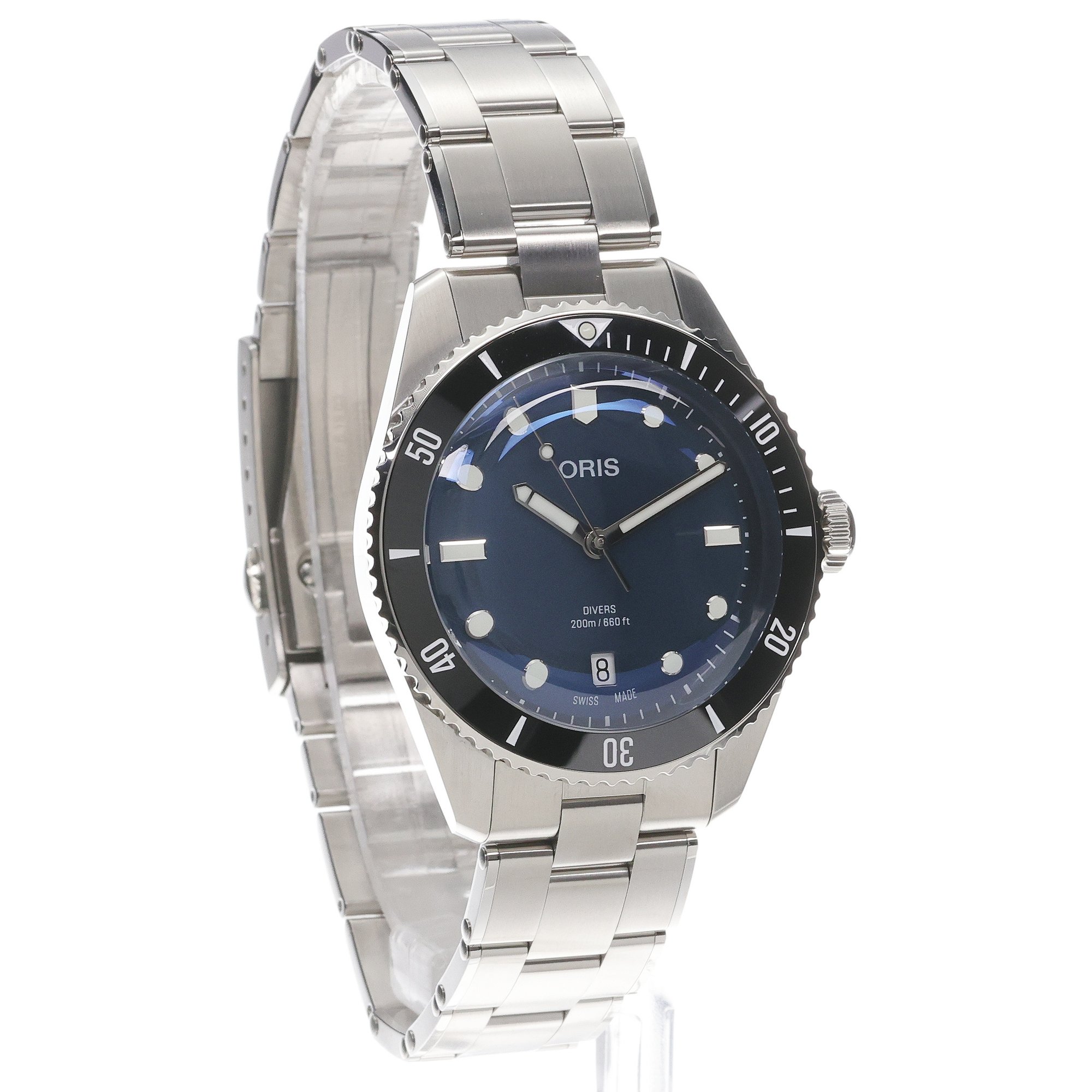 Oris 01 733 7795 4055-SET Divers Date Divers typudiver zegarek srebrny - miniatura 3