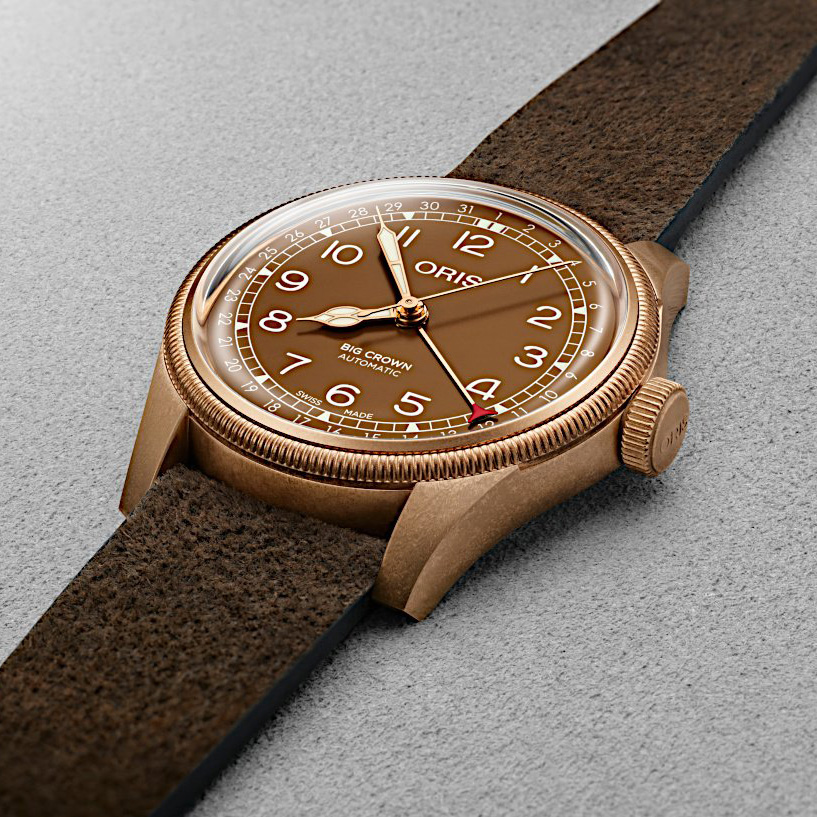 Oris 01 754 7741 3166-07 5 20 74BR zegarek srebrny klasyczny Big Crown pasek - miniatura 4