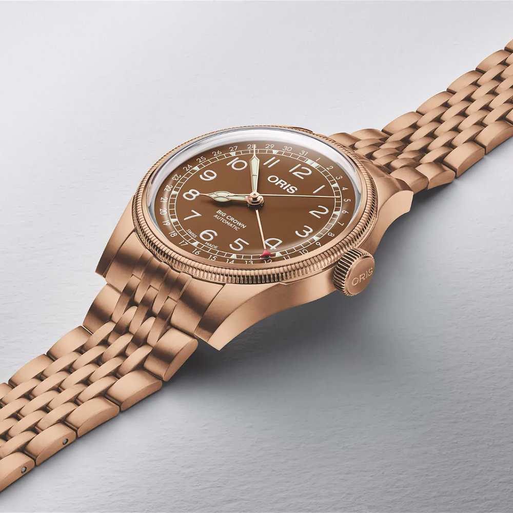 Oris 01 754 7741 3166-07 8 20 01 zegarek brązowy klasyczny Big Crown bransoleta - miniatura 3