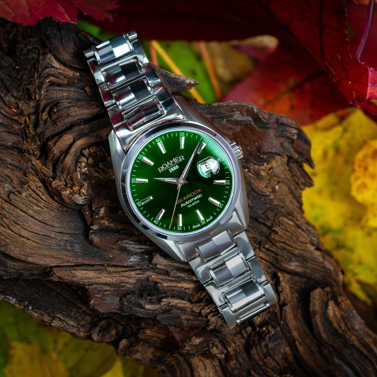 Roamer 210665 41 75 20 zegarek srebrny klasyczny Searock bransoleta