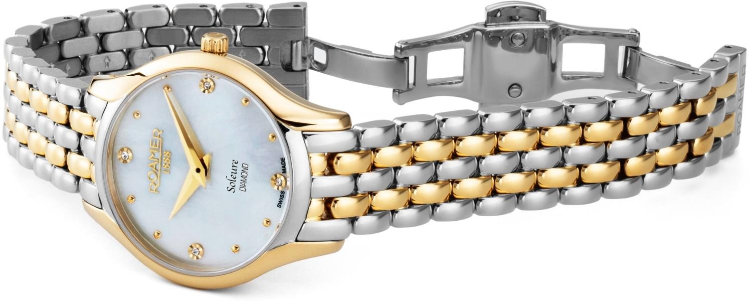 Roamer 547857 47 25 50 zegarek złoty elegancki Soleure bransoleta