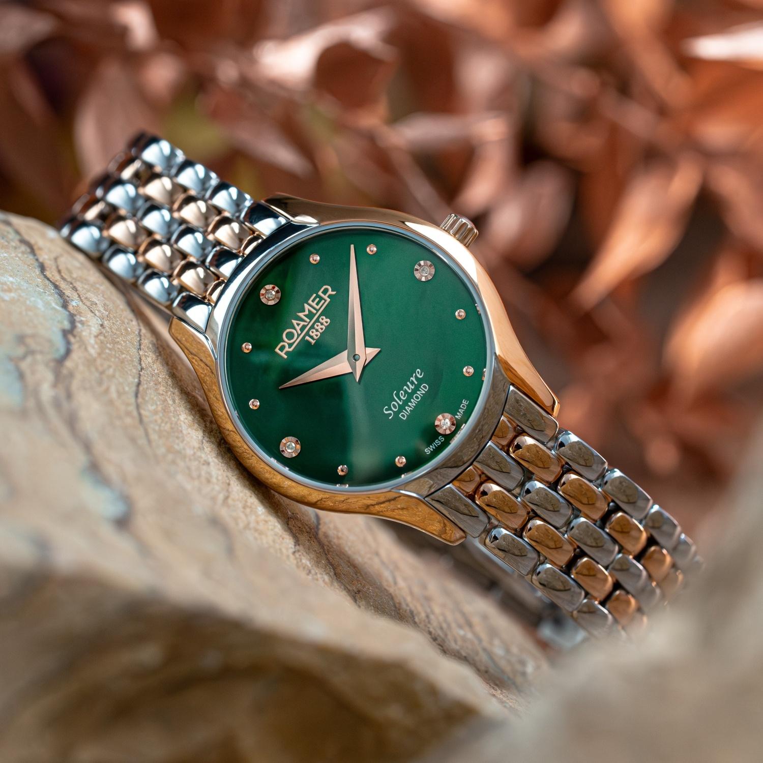 Roamer 547857 49 75 50 zegarek różowe złoto elegancki Soleure bransoleta - miniatura 5