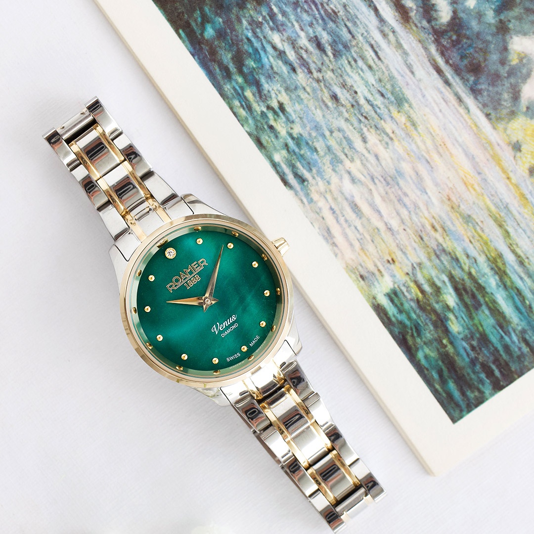 Roamer 601857 47 59 20 zegarek srebrny klasyczny Venus Diamond bransoleta - miniatura 5