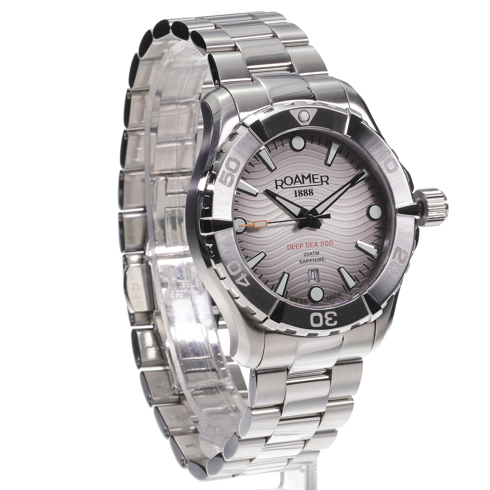 Roamer 860833 41 15 70 zegarek srebrny klasyczny Deep Sea bransoleta