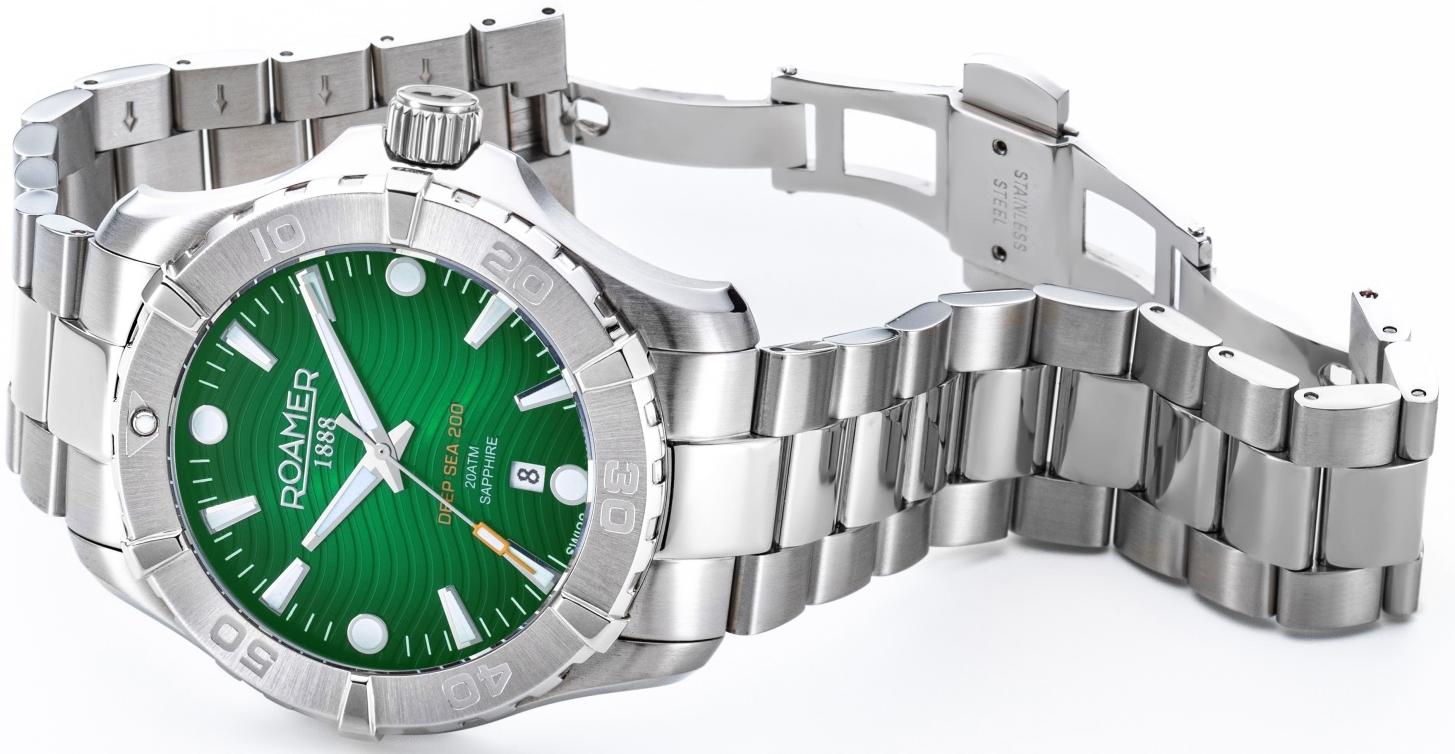 Roamer 860833 41 75 71 zegarek srebrny klasyczny Deep Sea bransoleta