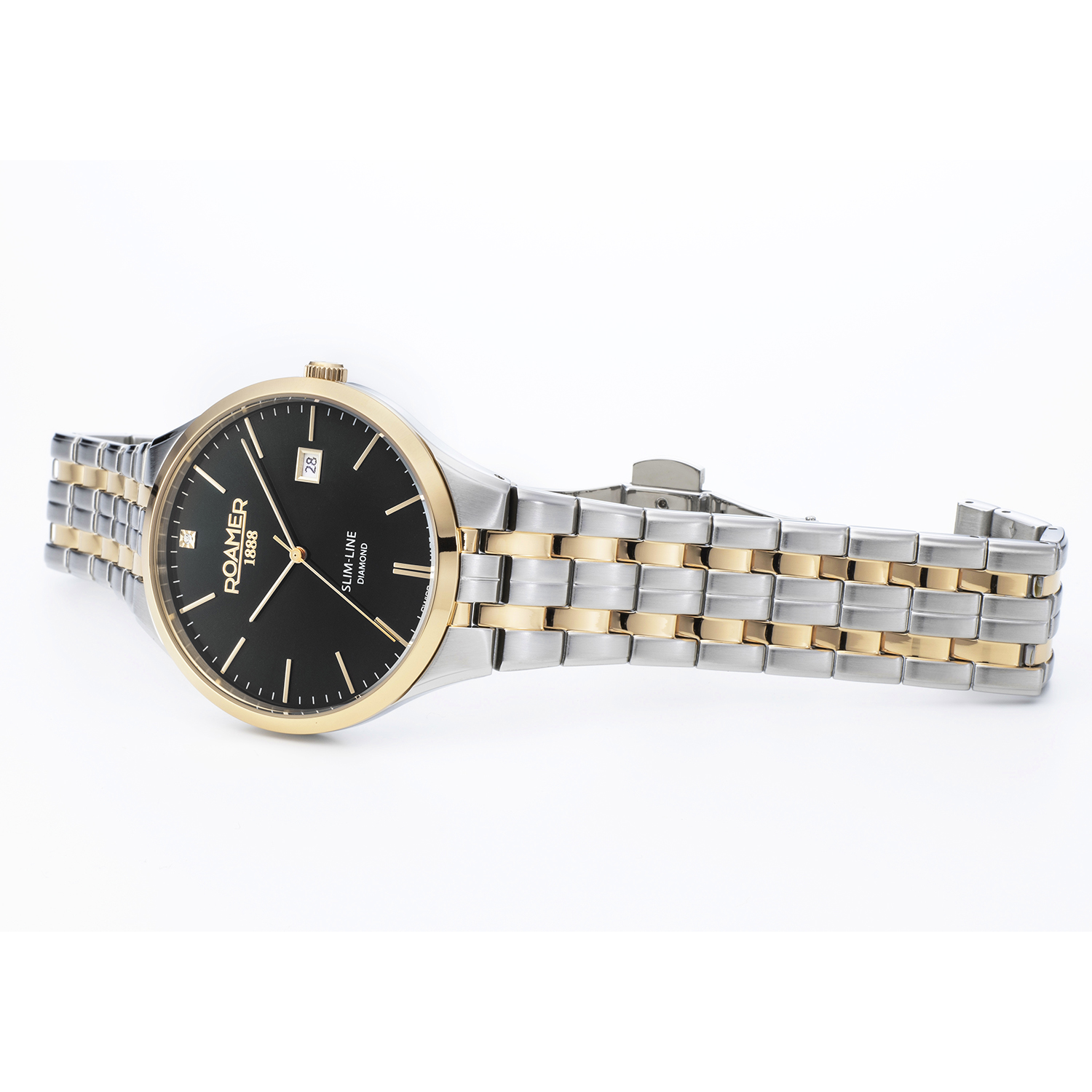Roamer 864833 47 85 50 męski zegarek Slim-Line Diamond bransoleta