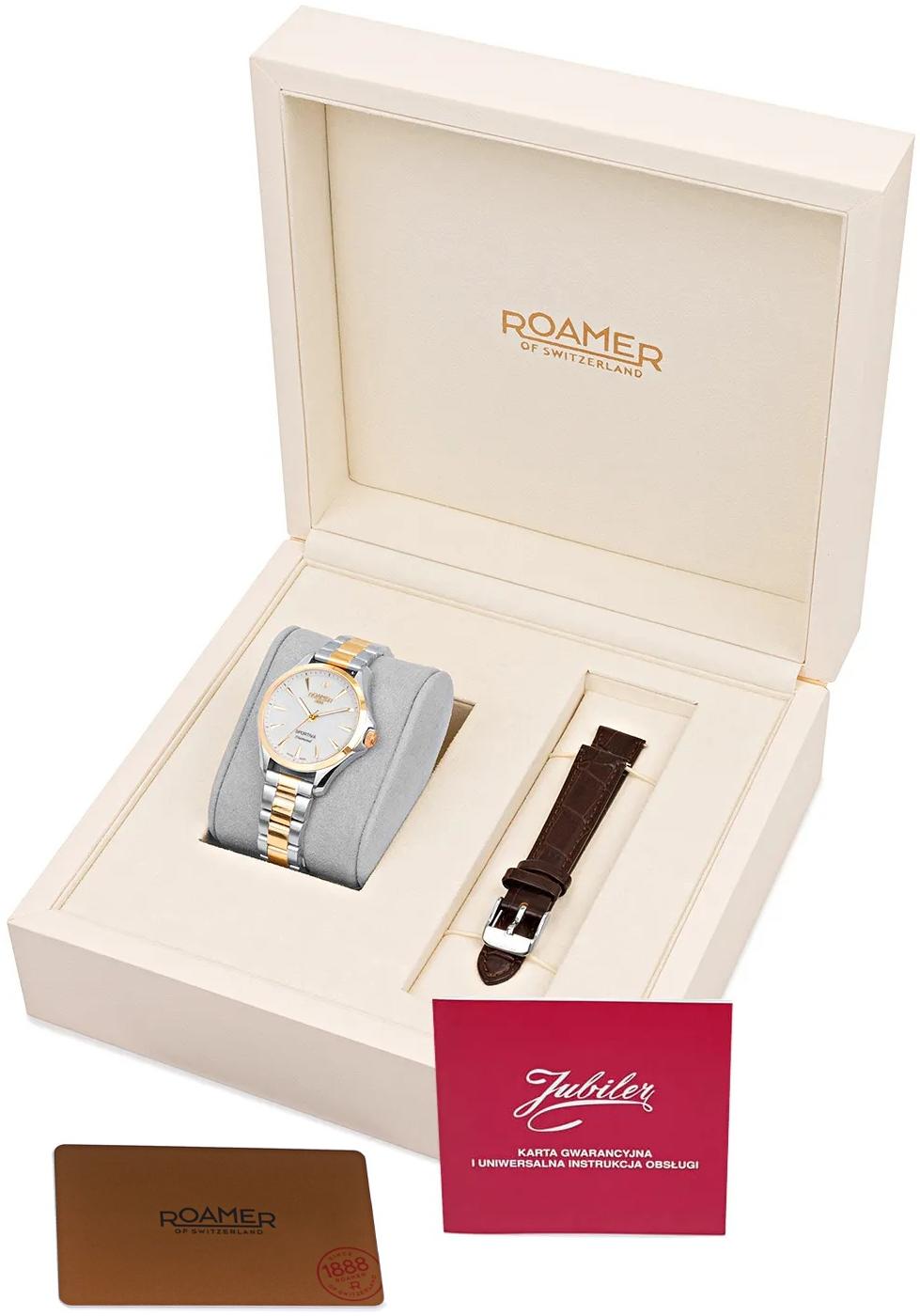 Roamer 865847 47 20 50 zegarek srebrny klasyczny Sportivo bransoleta