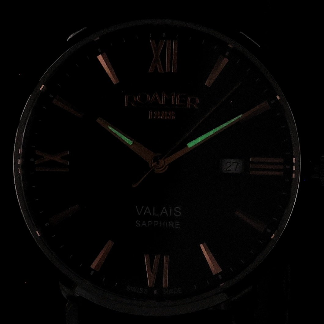 Roamer 958844 41 53 05 zegarek srebrny klasyczny Valais pasek - miniatura 5