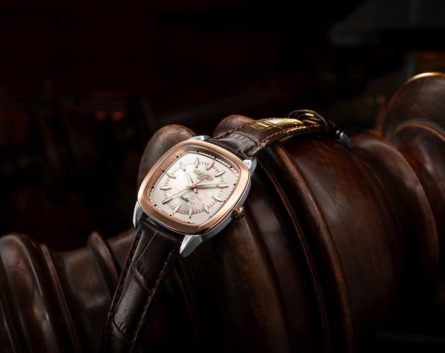 Roamer 966847 49 20 02 zegarek srebrny klasyczny Stella pasek - miniatura 9