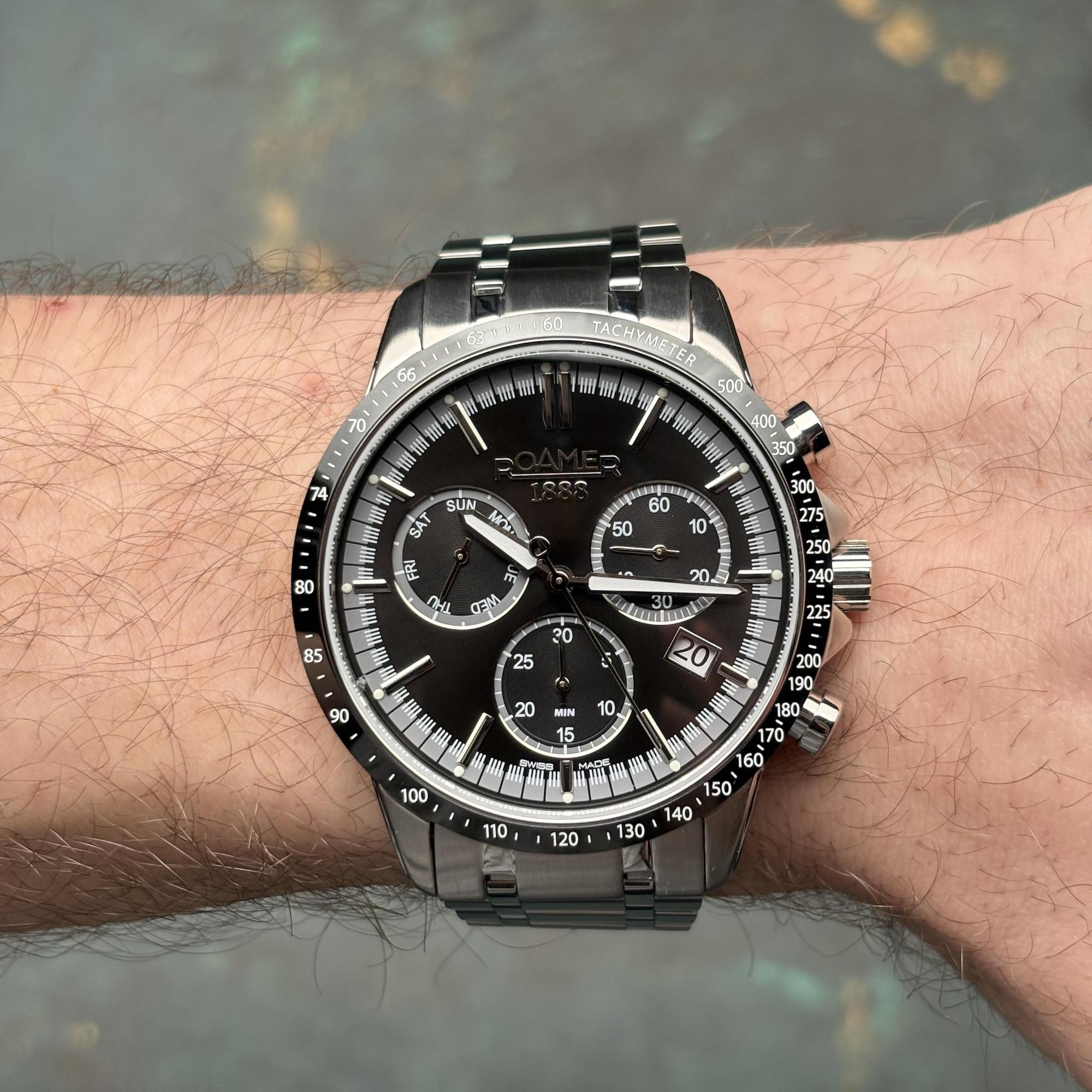 Roamer 968988 41 85 20 Mercury Chrono Mercury sportowy zegarek srebrny - miniatura 9