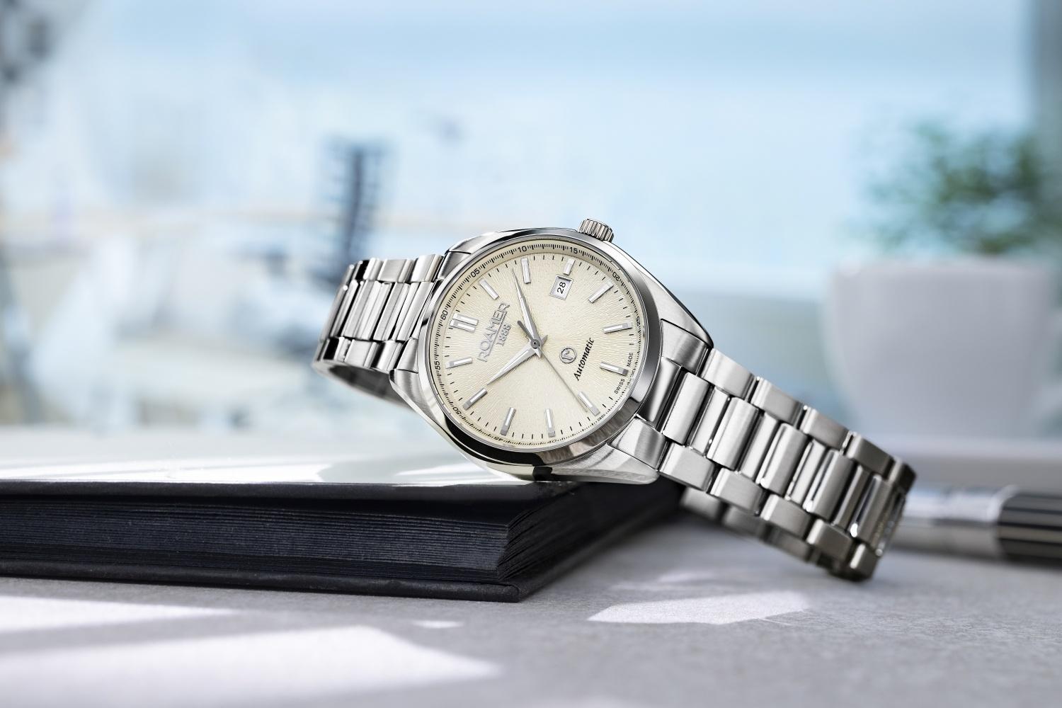 Roamer 970983 41 05 20 zegarek srebrny klasyczny Roamer bransoleta