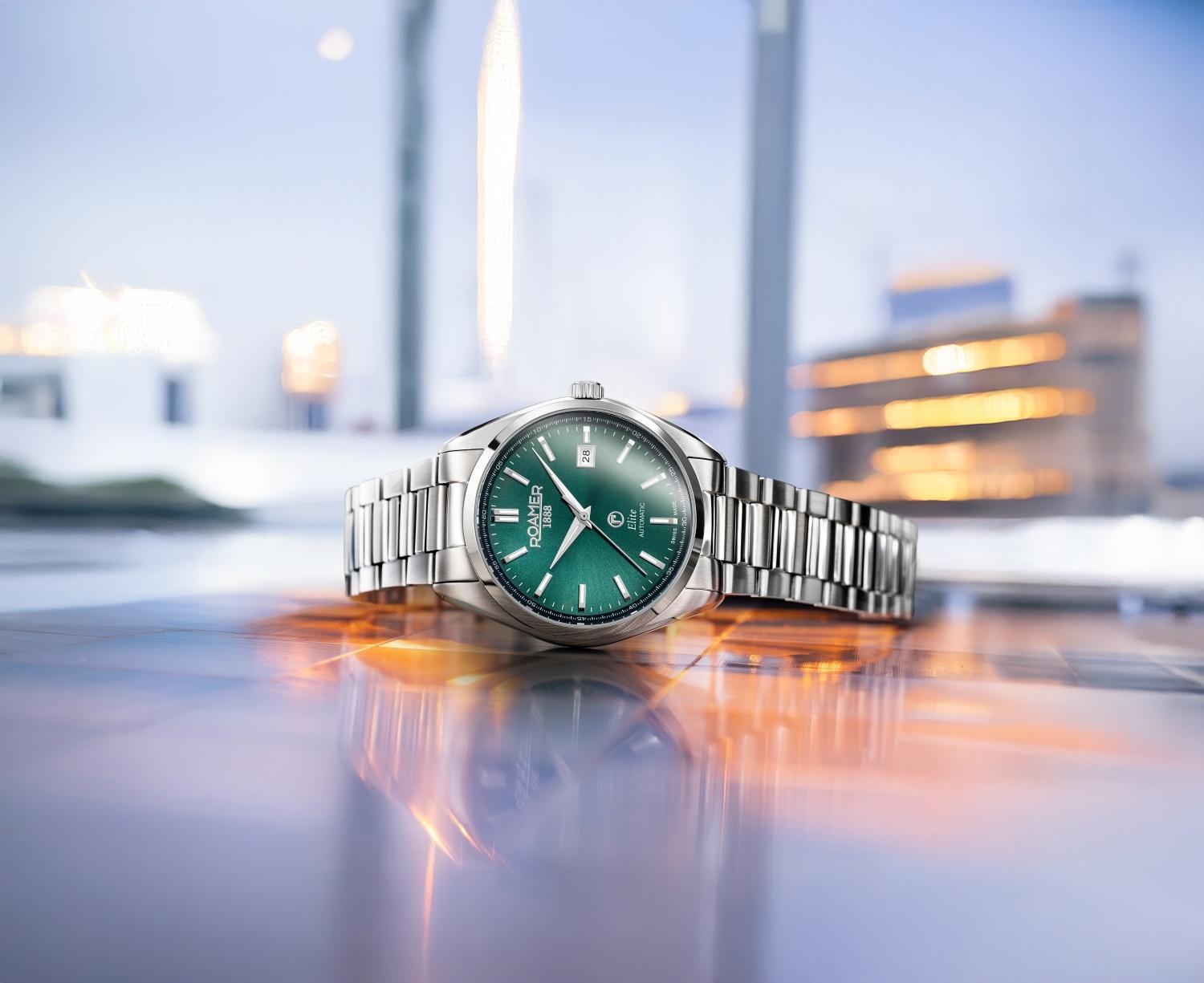 Roamer 970983 41 75 20 zegarek srebrny klasyczny Roamer bransoleta