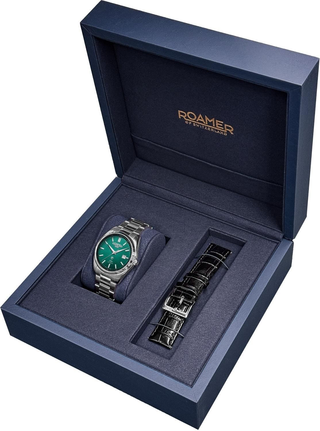 Roamer 970983 41 75 20 zegarek srebrny klasyczny Roamer bransoleta