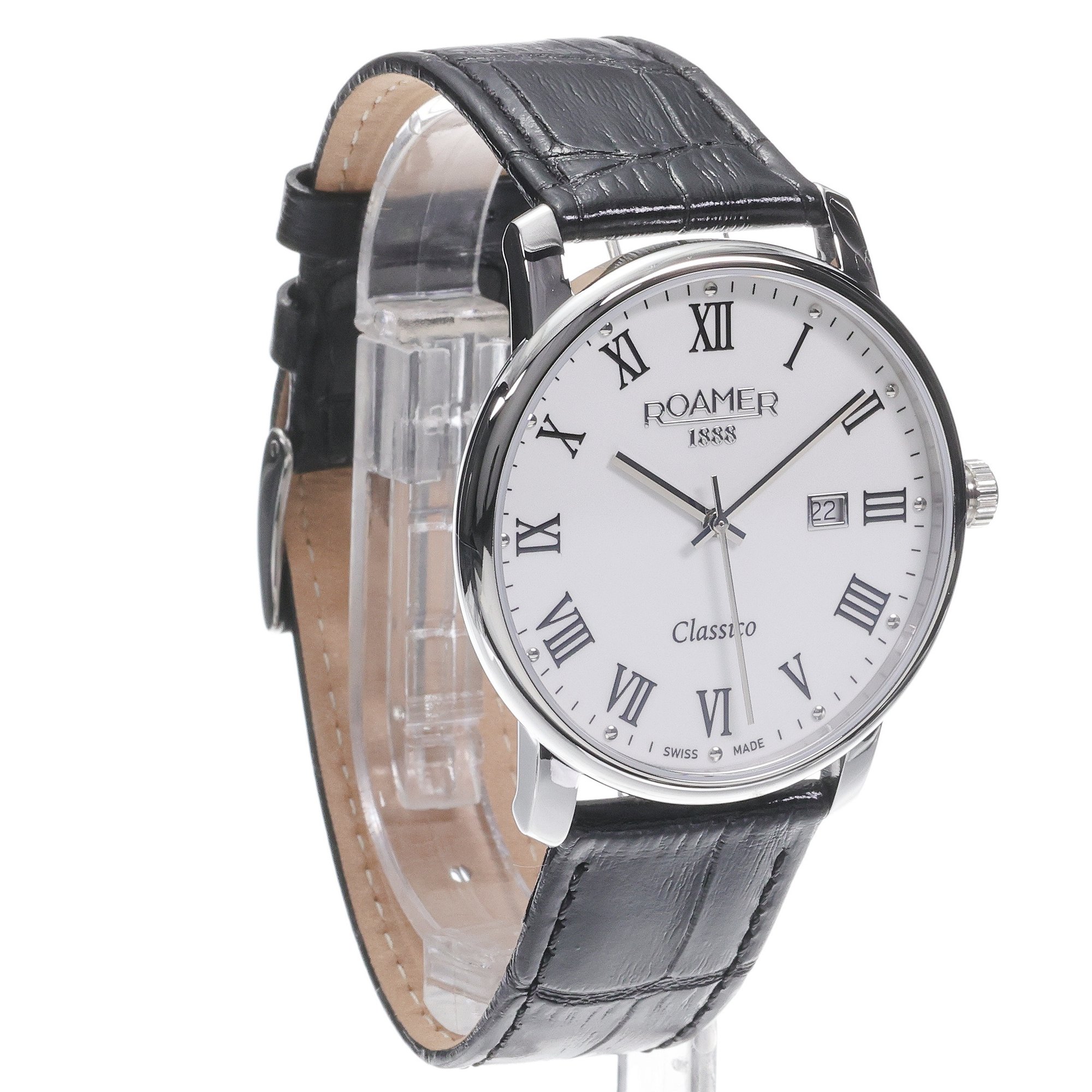 Roamer 971856 41 25 05 zegarek srebrny klasyczny Classic Line pasek