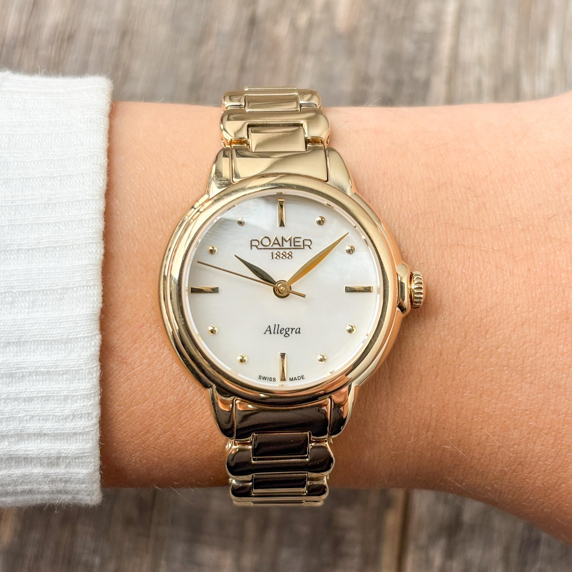 Roamer 977847 48 20 20 zegarek złoty elegancki Damskie bransoleta