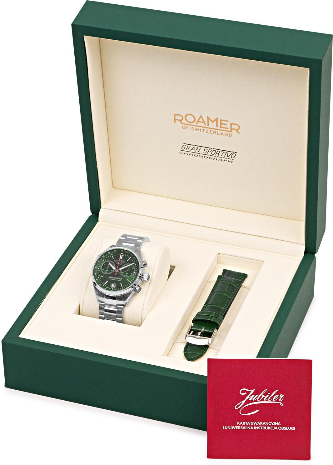 Roamer 978818 41 75 20 Gran Sportivo sportowy zegarek srebrny