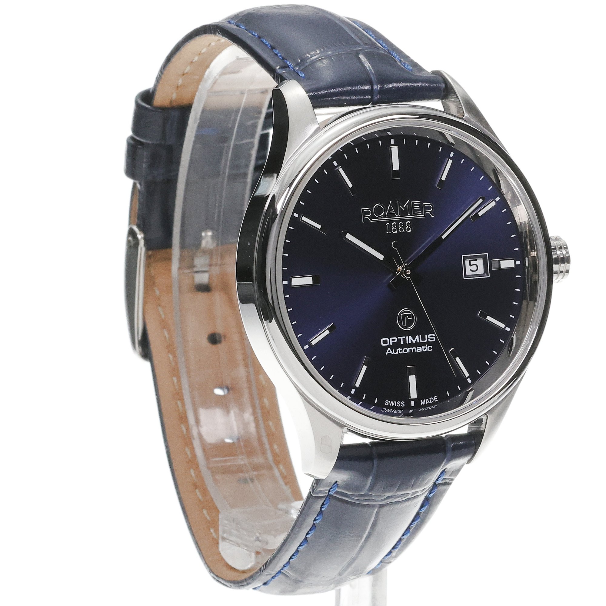 Roamer 983983 41 45 05 zegarek srebrny klasyczny Optimus pasek