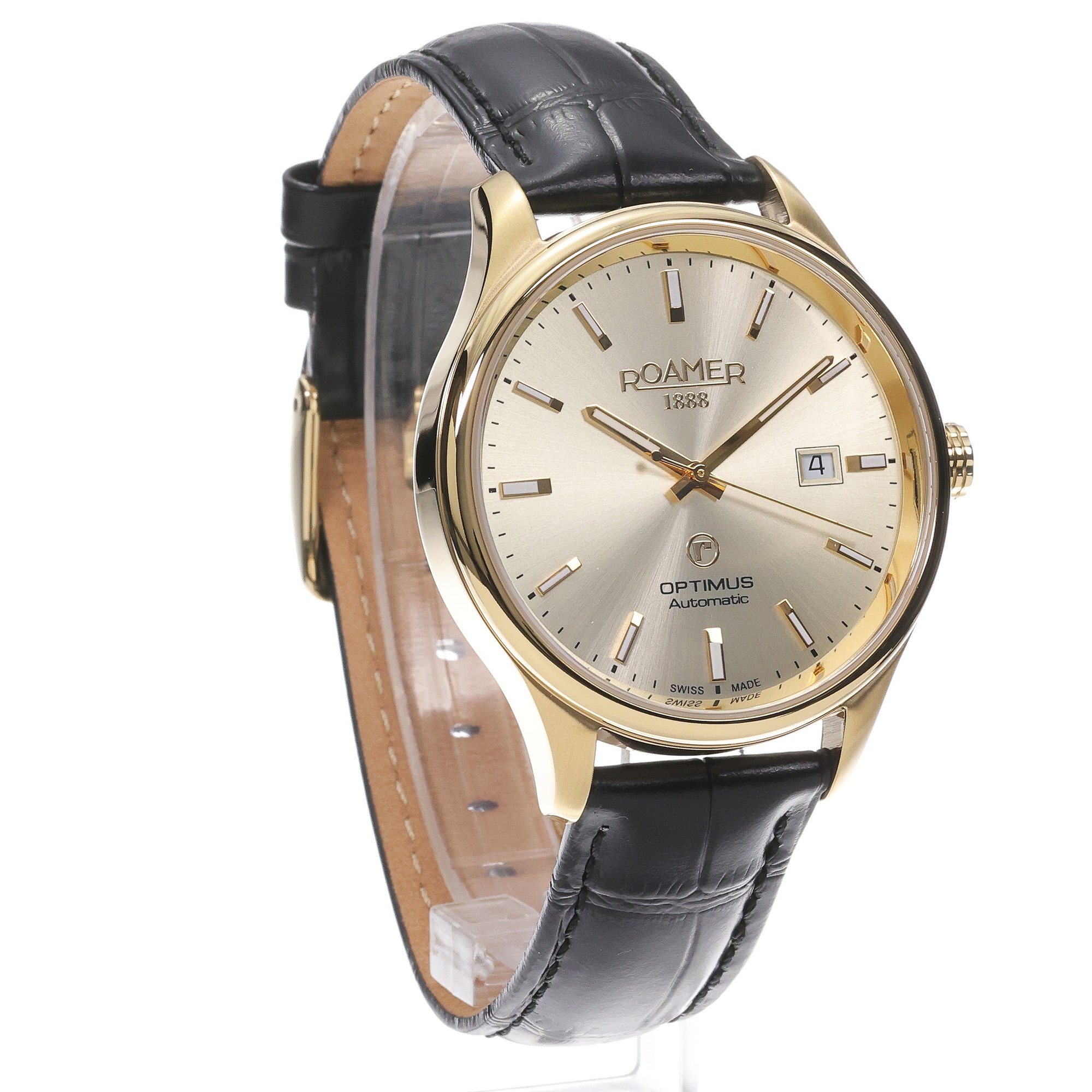 Roamer 983983 48 35 05 zegarek złoty klasyczny Optimus pasek
