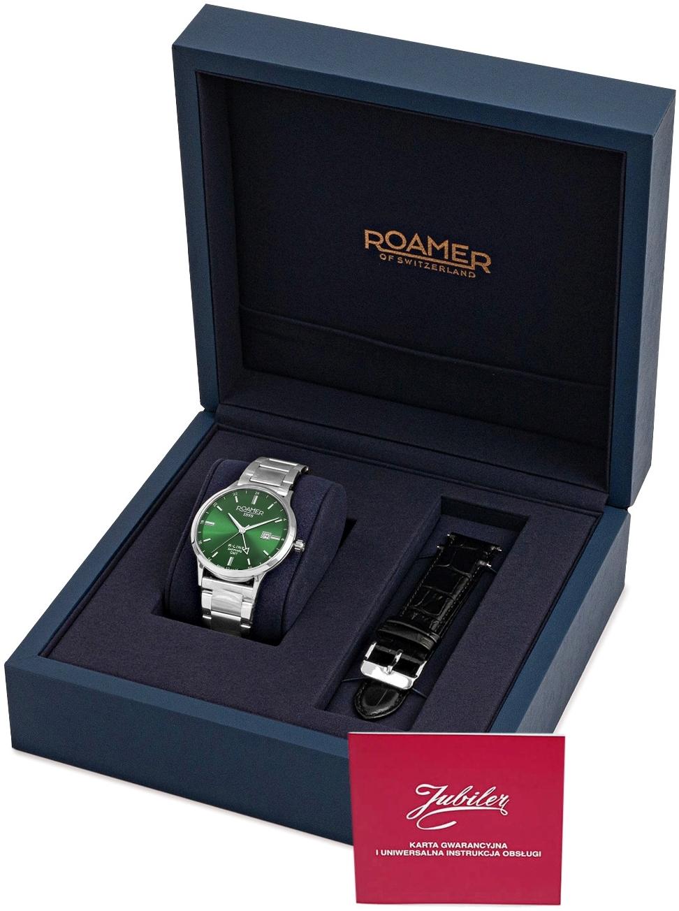 Roamer 990987 41 75 05 zegarek srebrny klasyczny R-Line bransoleta