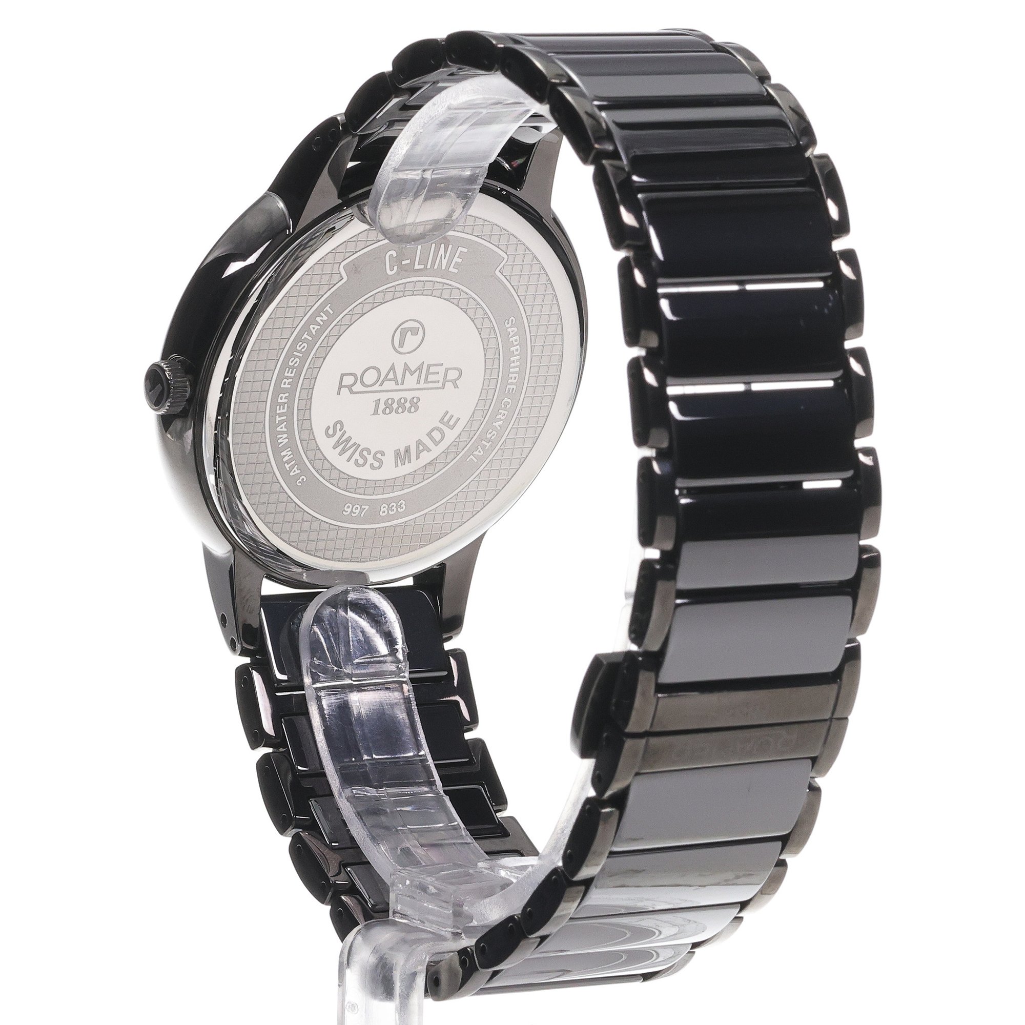 Roamer 997833 44 85 20 zegarek szary klasyczny C-Line bransoleta