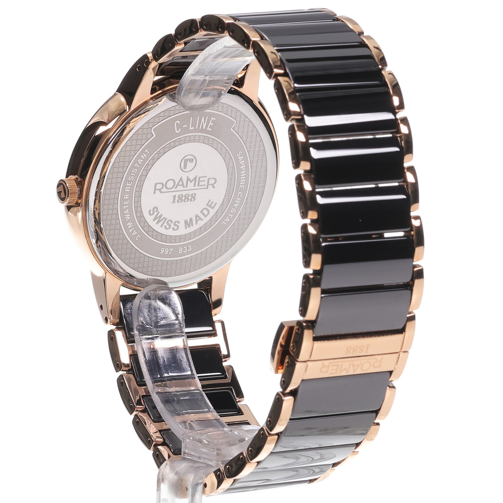 Roamer 997833 46 85 20 zegarek różowe złoto klasyczny C-Line bransoleta