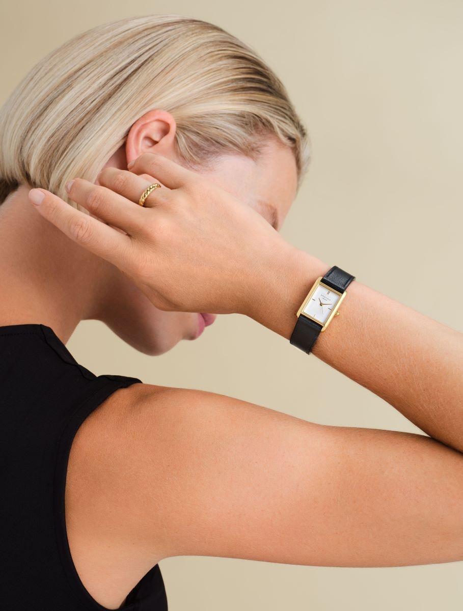 Rosefield HWBLG-H06 Heirloom Heirloom Black Leather 24mm zegarek damski elegancki mineralne