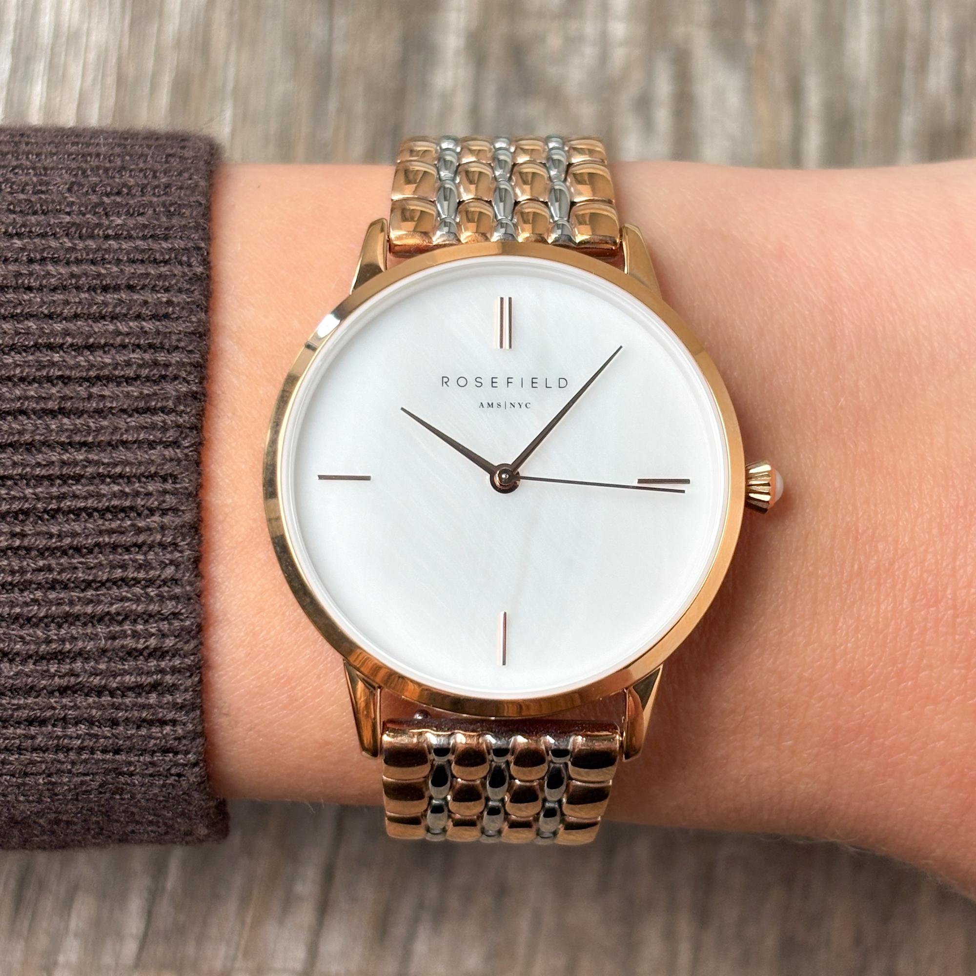 Rosefield RMRSR-R03 zegarek różowe złoto klasyczny Pearl Edit bransoleta - miniatura 5