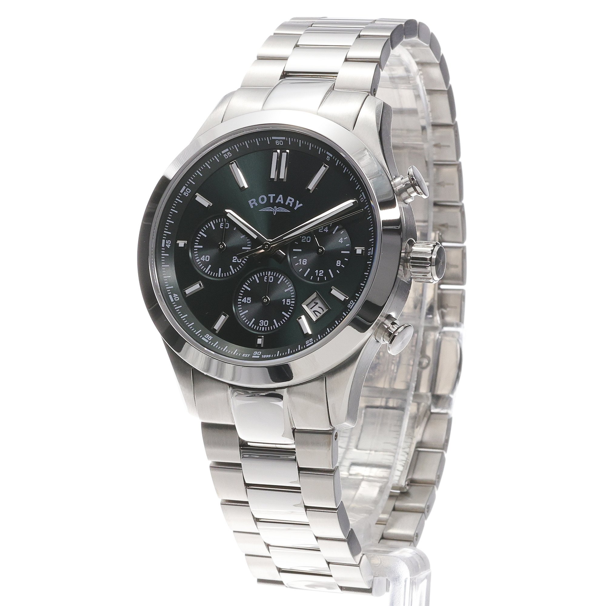 Rotary RGB10069-24 Heritage Chronograph Heritage sportowy zegarek srebrny - miniatura 2