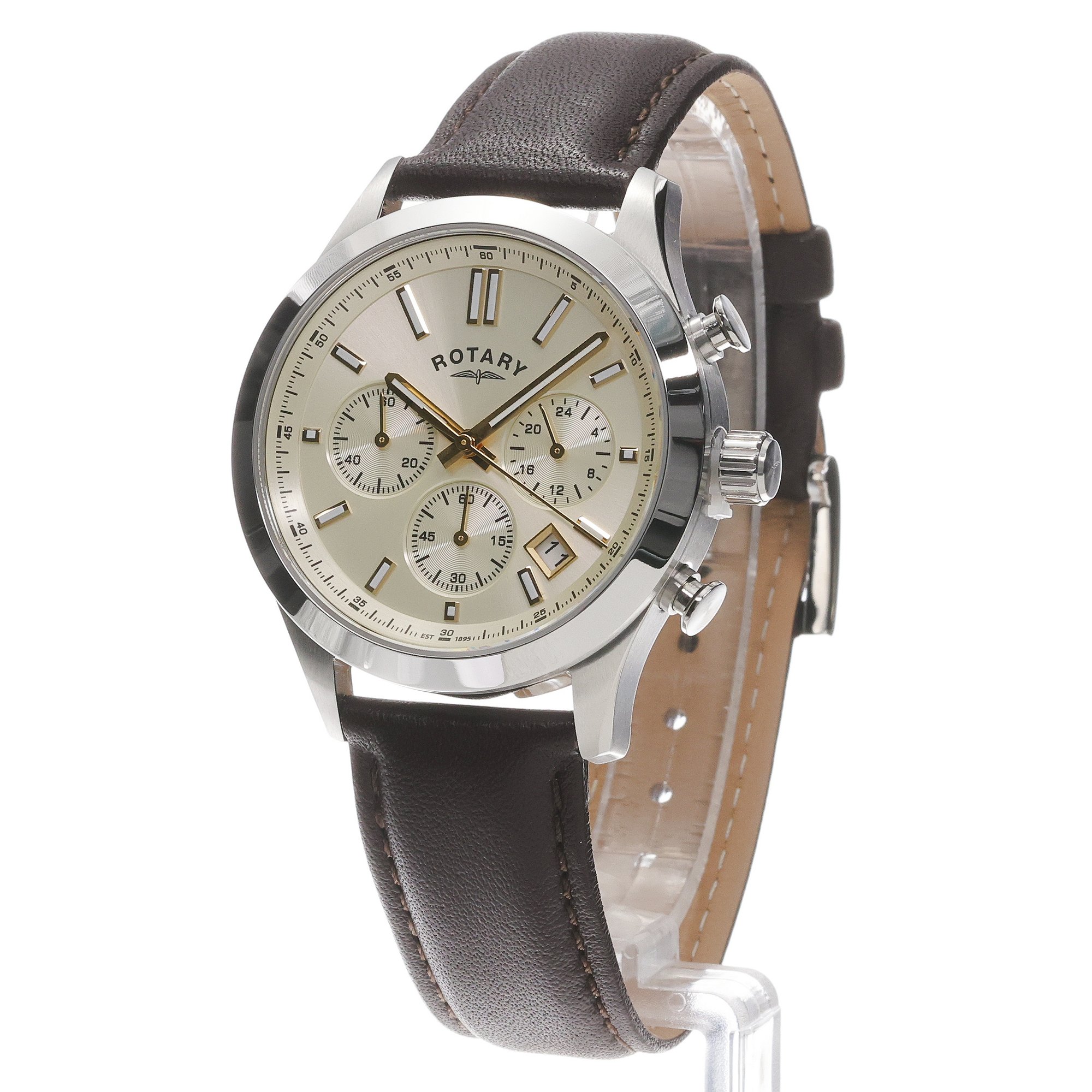 Rotary RGS10071-03 Heritage Heritage Chronograph zegarek męski klasyczny szafirowe - miniatura 2