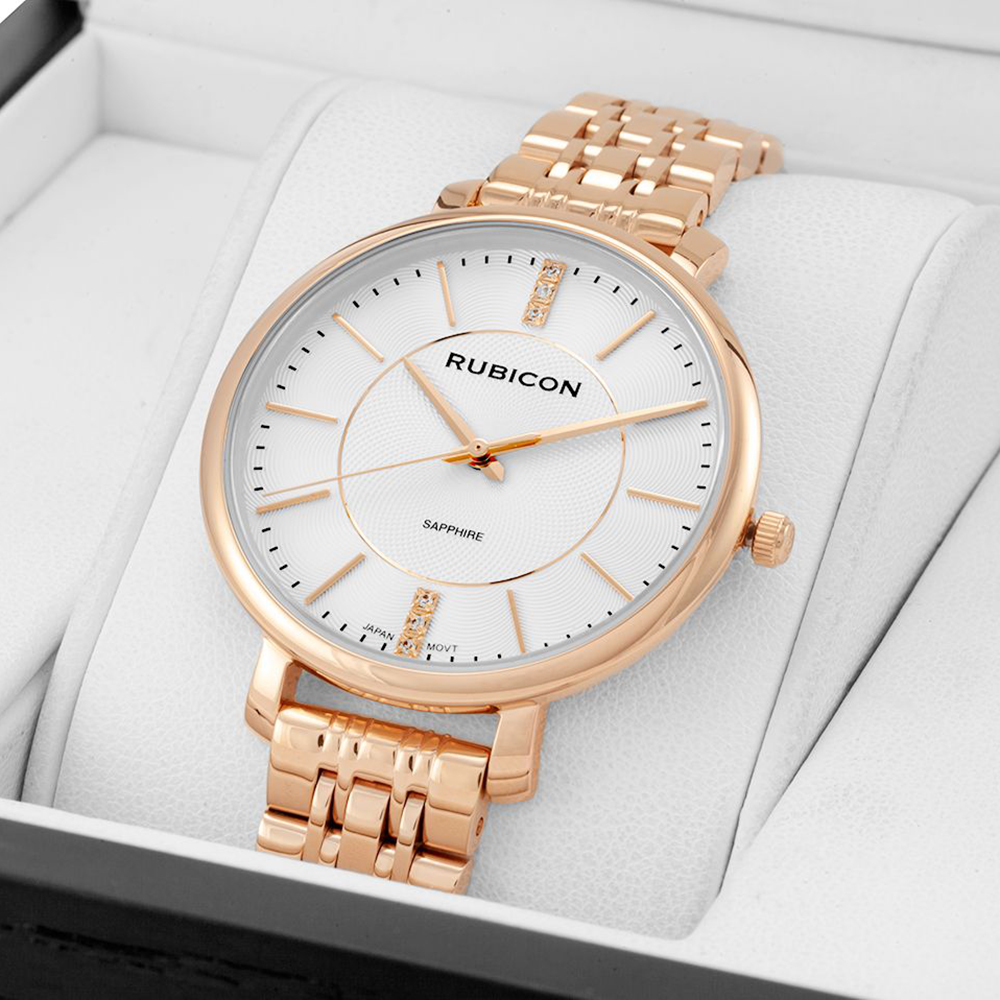 Rubicon RBN010 zegarek złoty klasyczny Bransoleta bransoleta