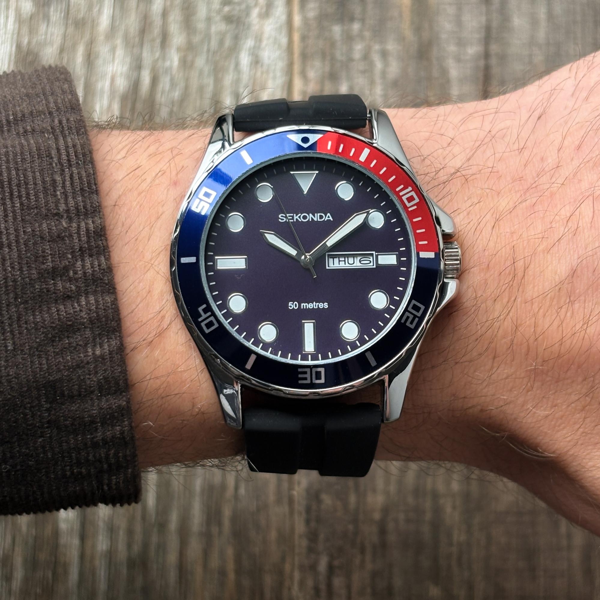 Sekonda 1580 Sports sportowy zegarek srebrny