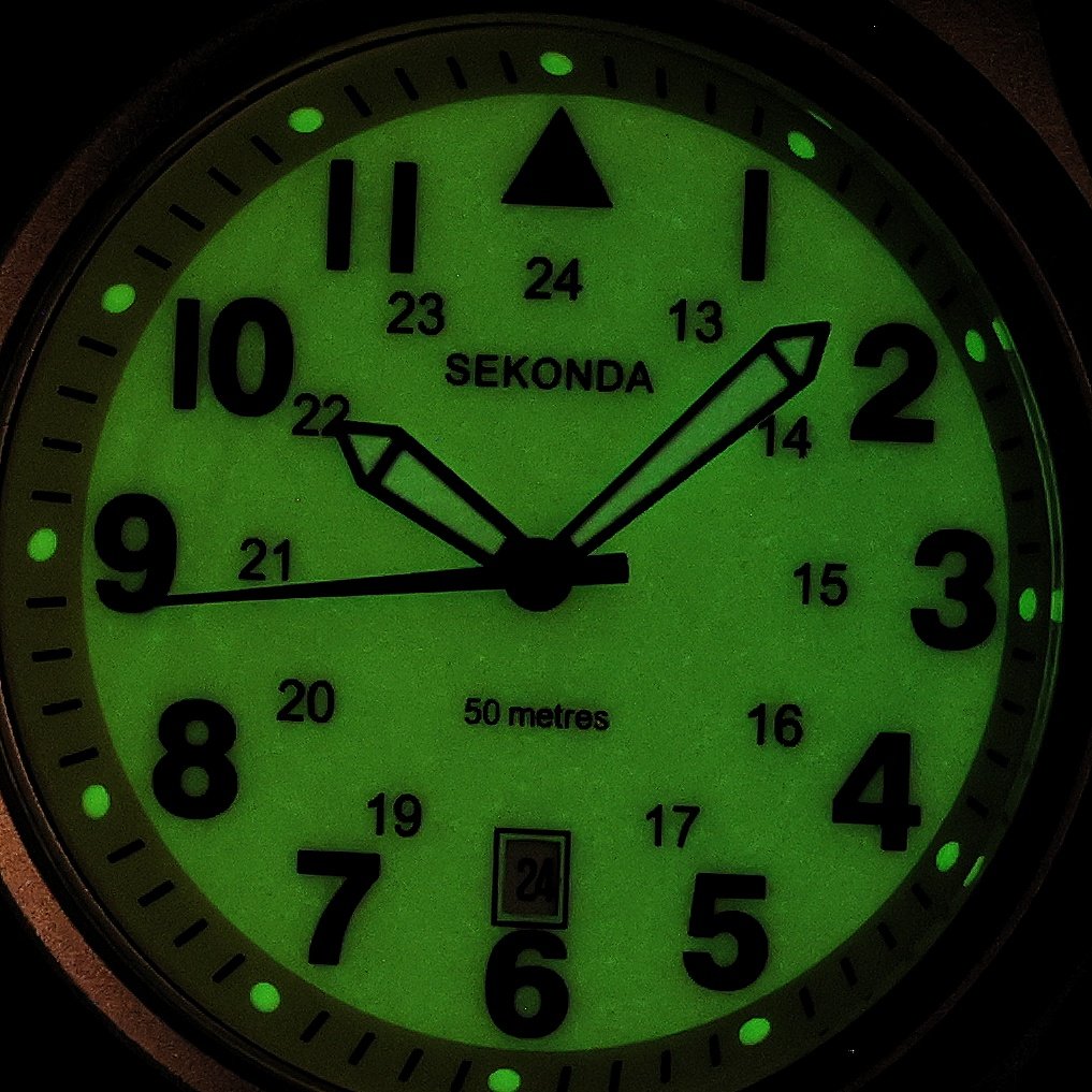Sekonda 30093 zegarek srebrny klasyczny Pilot pasek - miniatura 5