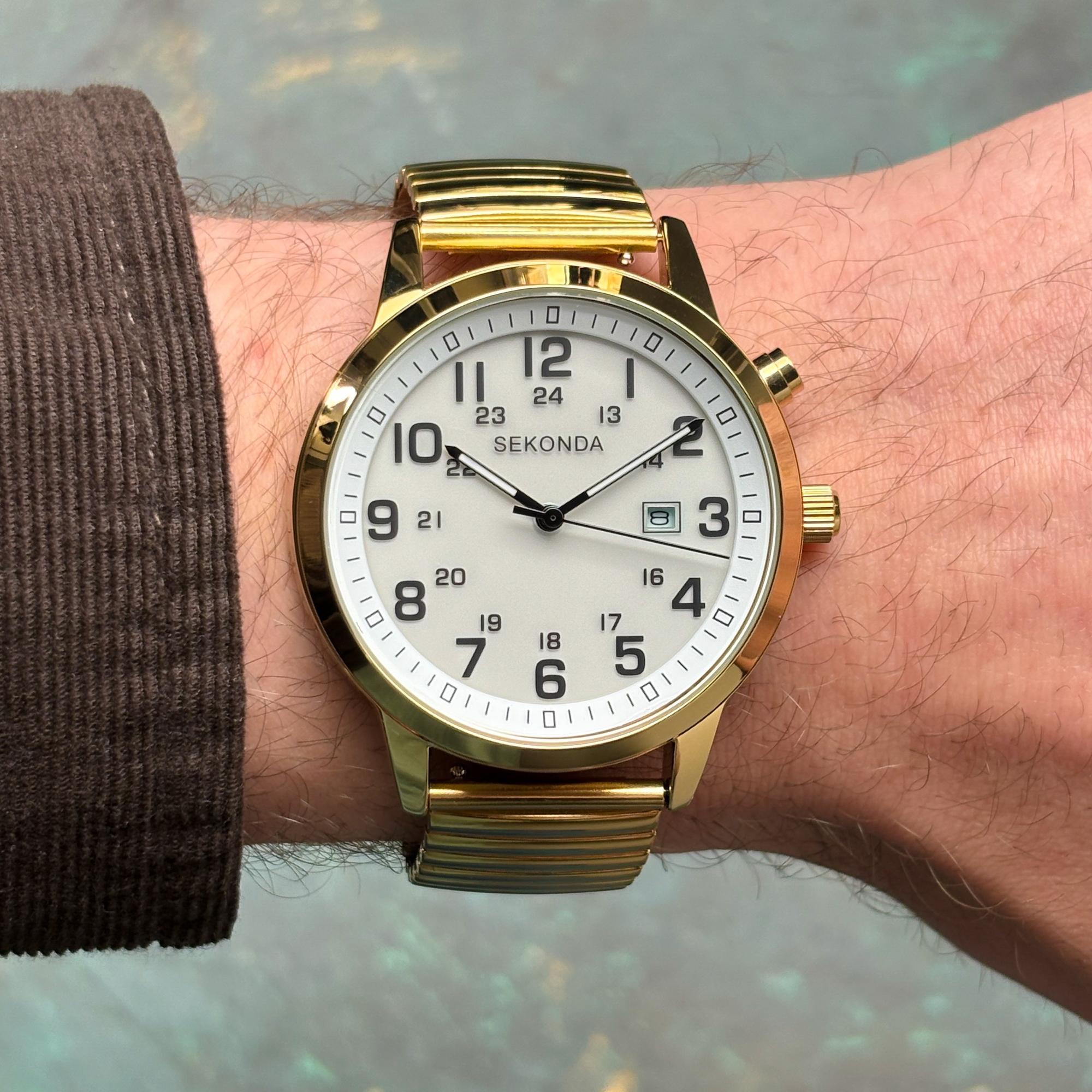Sekonda 30128 Classic klasyczny zegarek złoty
