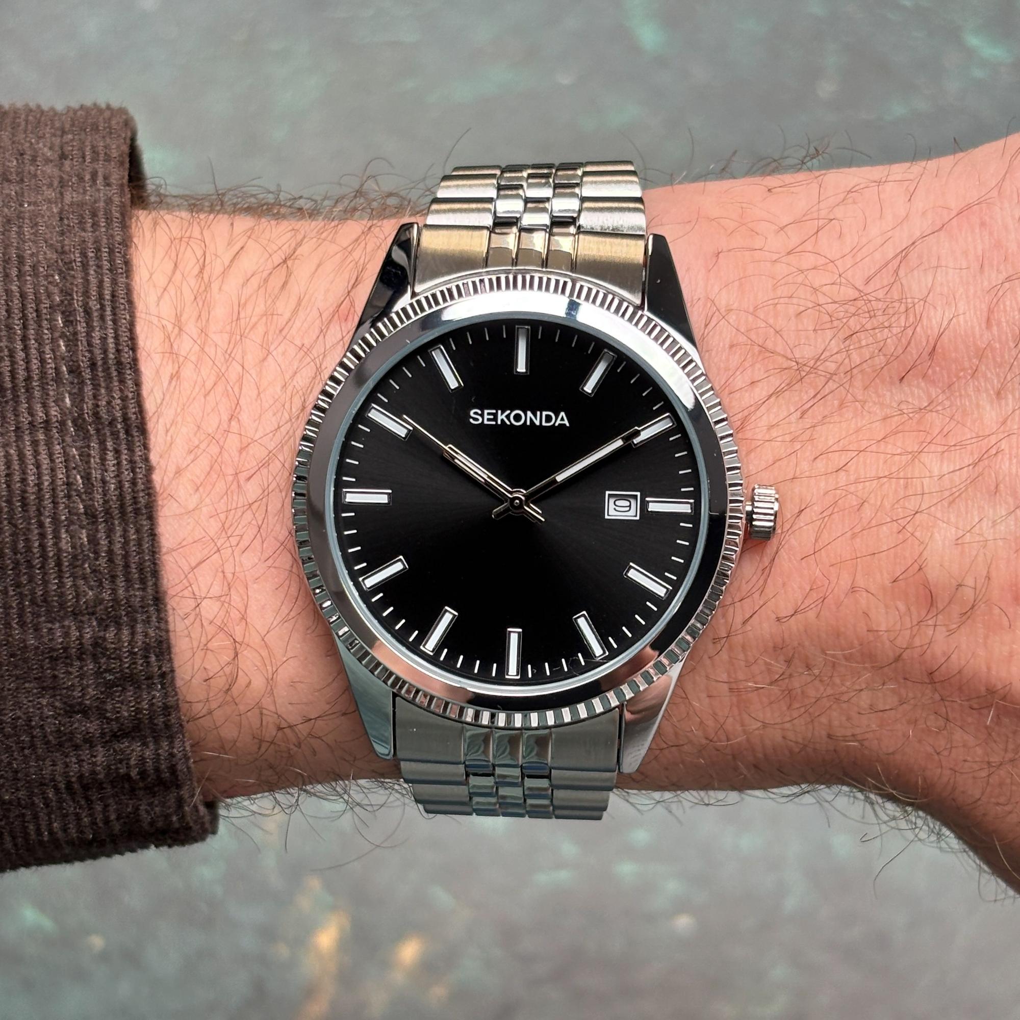 Sekonda 30156 zegarek męski Classic srebrny