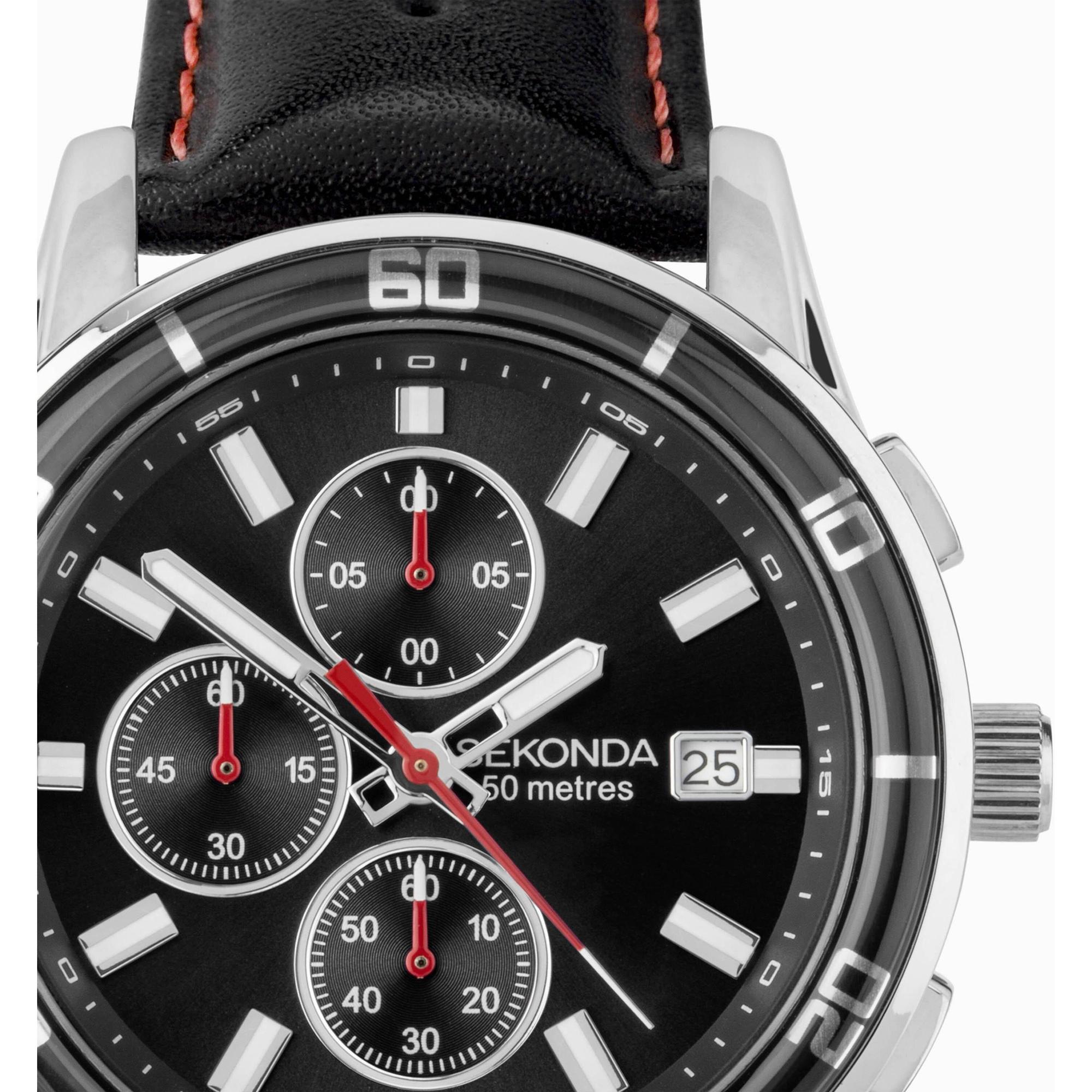 Sekonda 30206 Sports sportowy zegarek srebrny