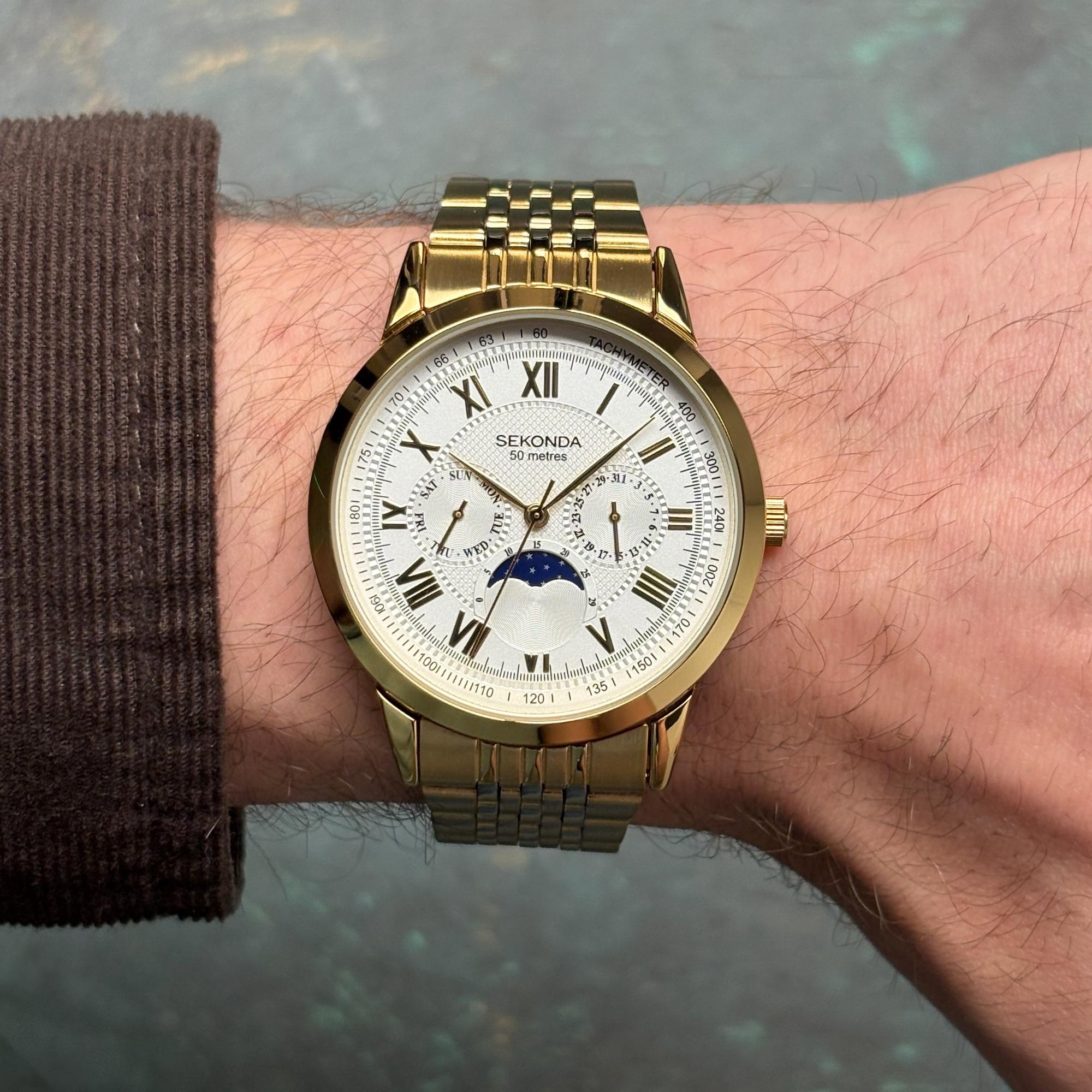 Sekonda 30228 zegarek męski elegancki Sekonda bransoleta